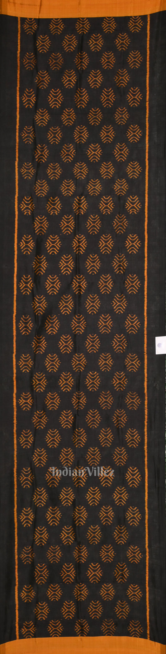 Black Yellow Odisha Ikat Pure Contemporary Silk Dupatta