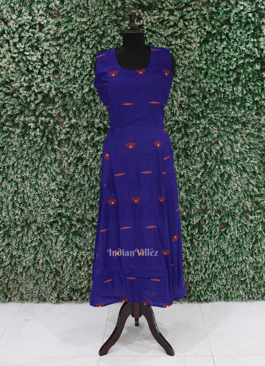 Navy Blue Odisha Ikat Designer Long Gown for Women