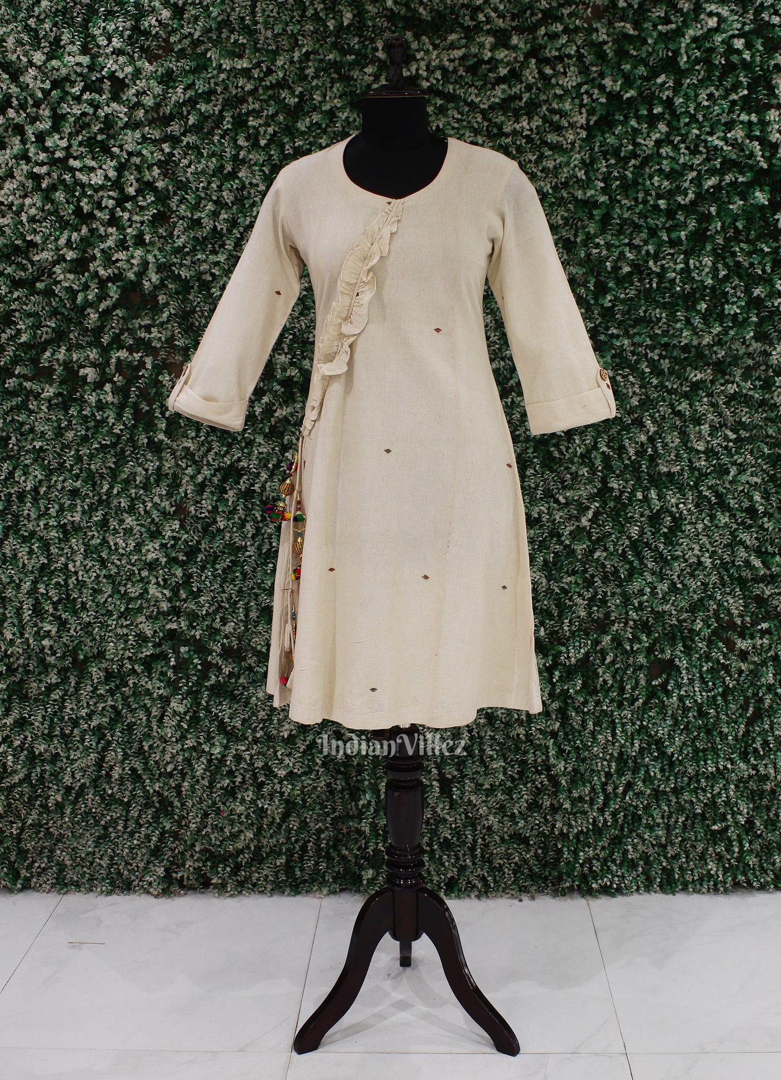 Off White Kotpad Cotton  pattern Kurti  for Women 