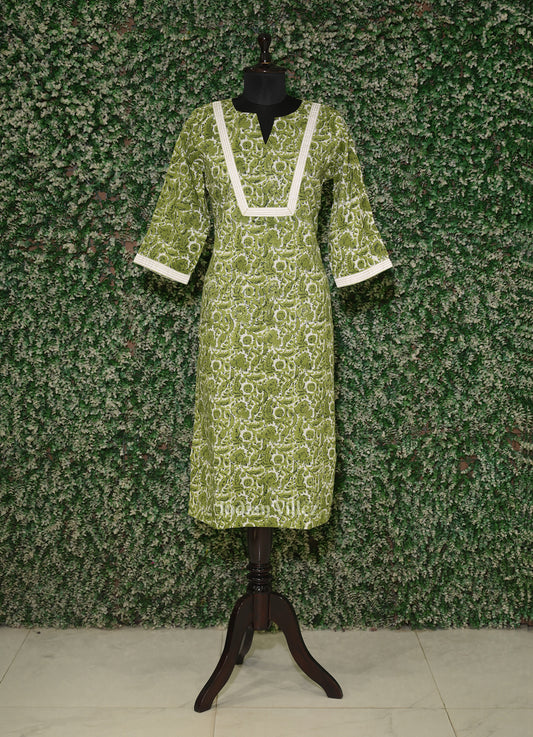 Cotton Block Printed Kurti for Women