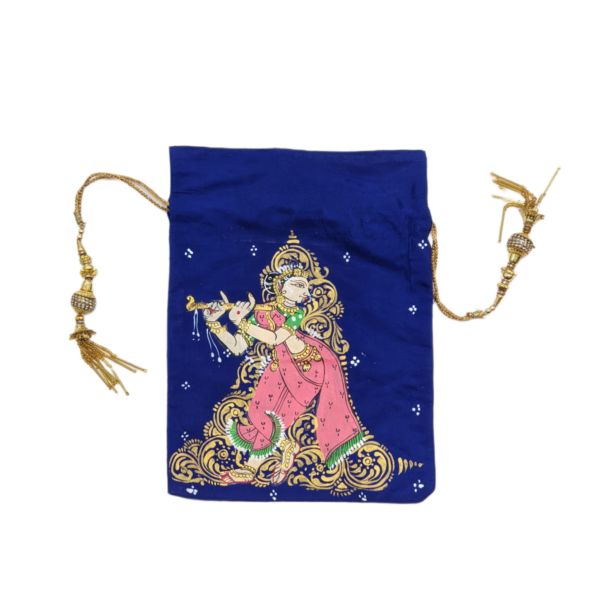 Royal Blue Nartaki Pattachitra Potli Bag