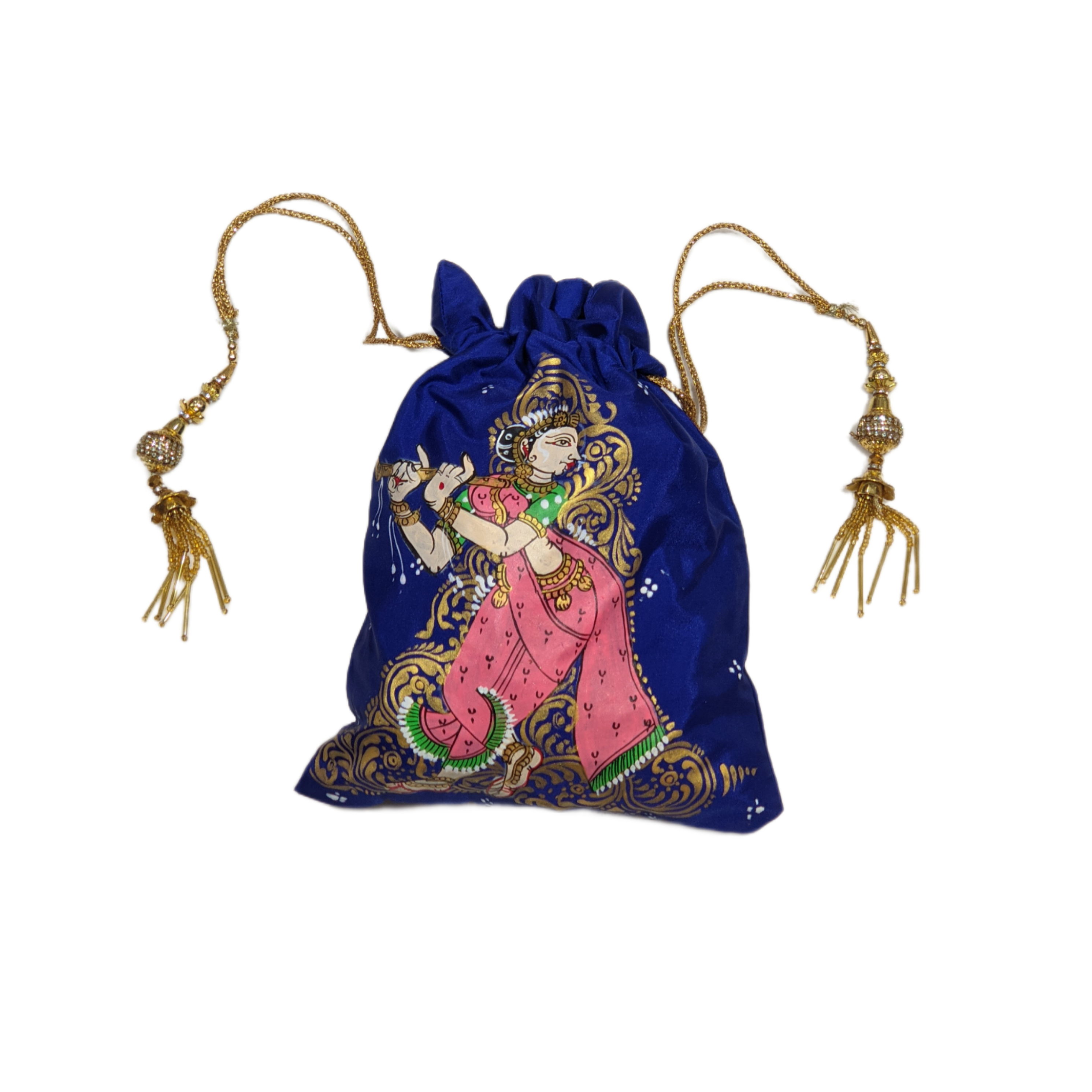 Royal Blue Nartaki Pattachitra Potli Bag