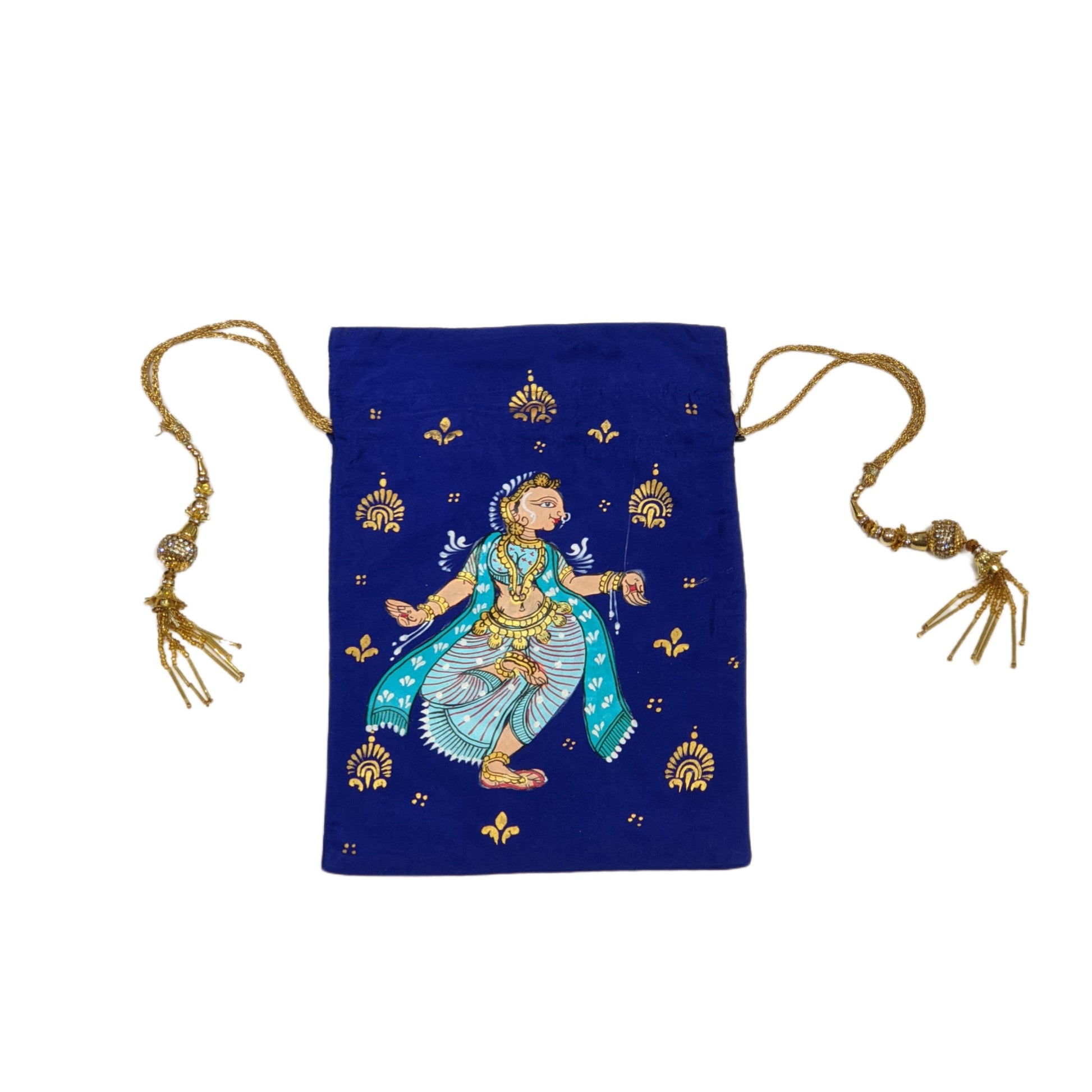 Blue Nartaki Pattachitra Potli Bag