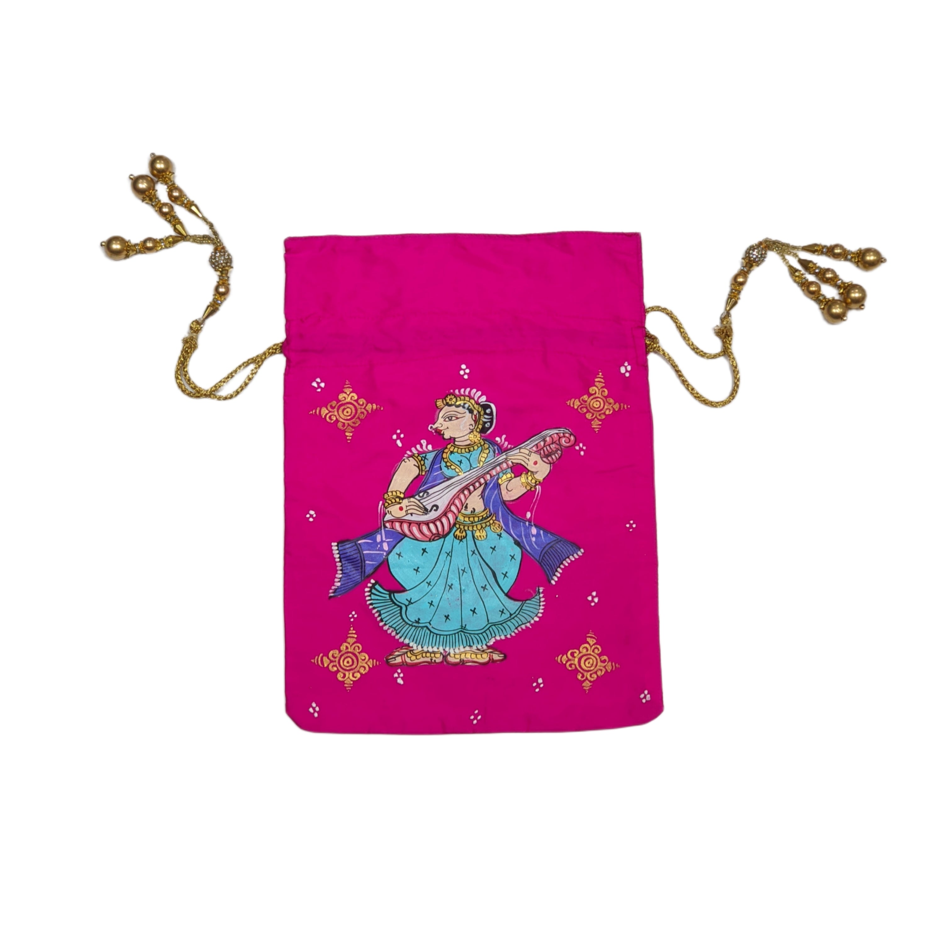 Rani Pink Nartaki Pattachitra Potli Bag