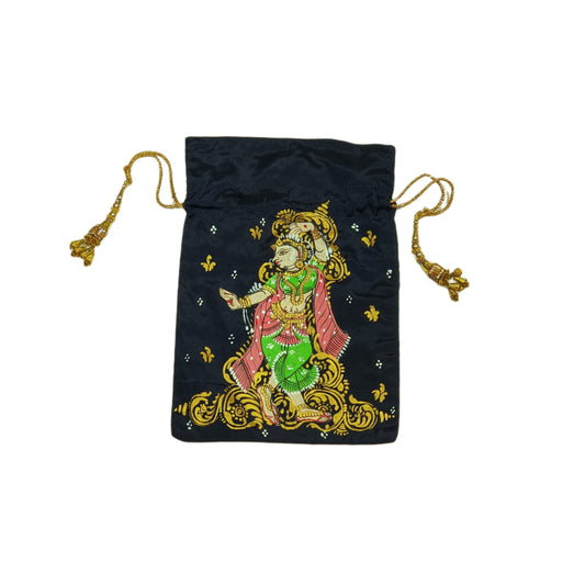 Navi Blue Nartaki Pattachitra Potli Bag