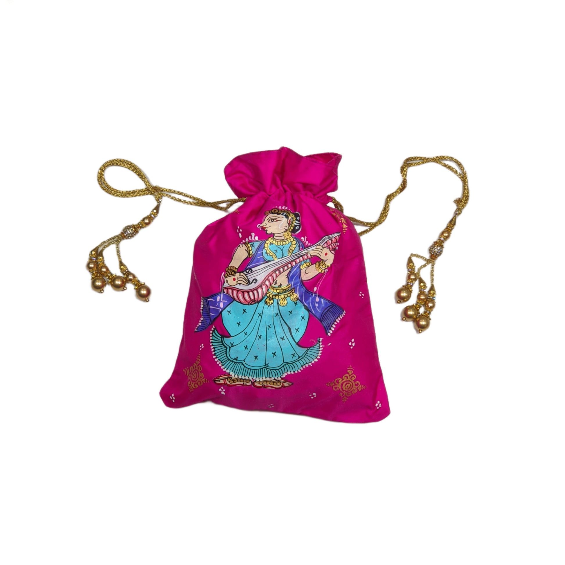 Rani Pink Nartaki Pattachitra Potli Bag