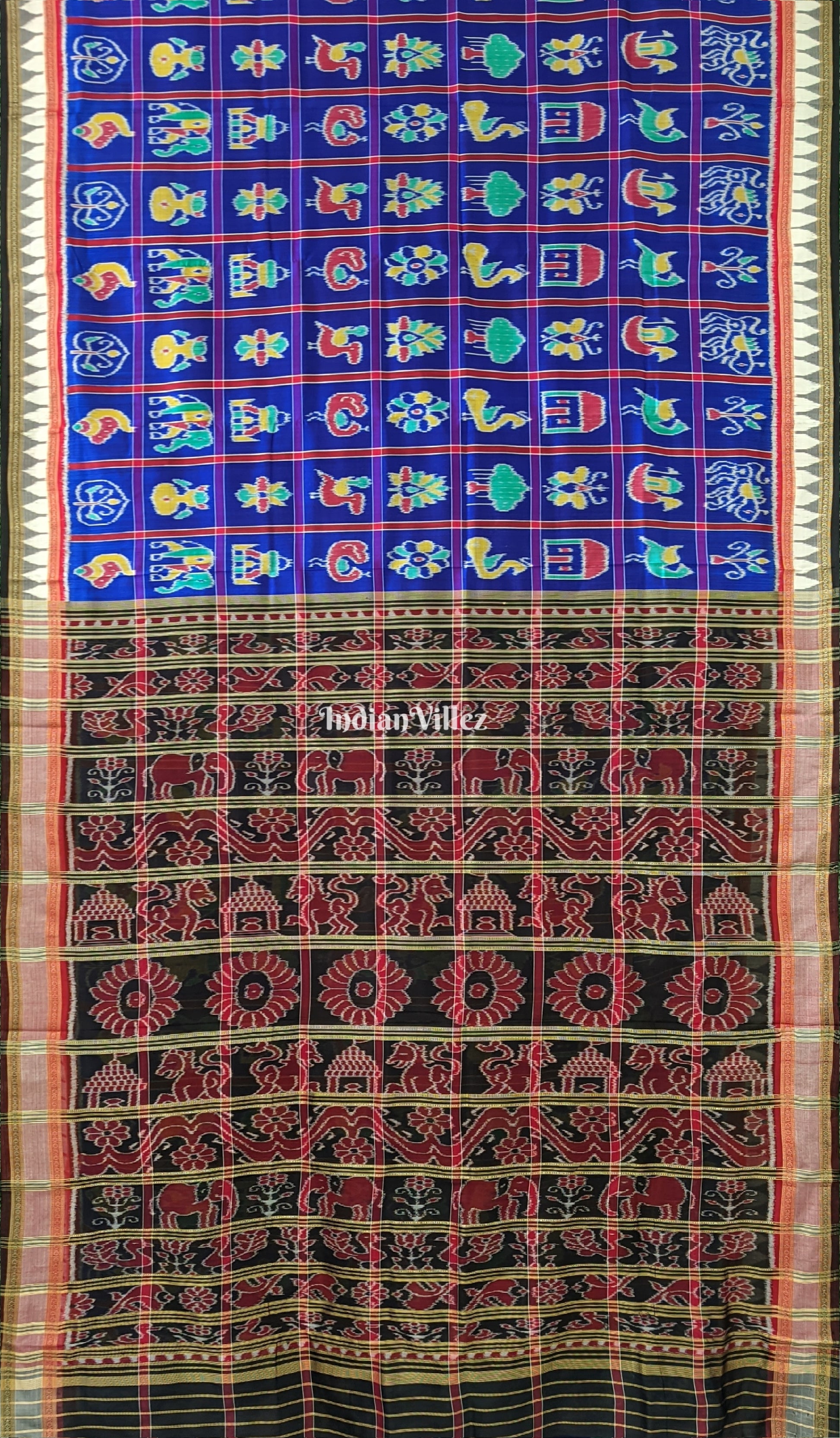 Blue Nabakothi Khandua Silk Pata Saree 