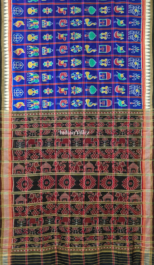 Blue Nabakothi Khandua Silk Pata Saree 