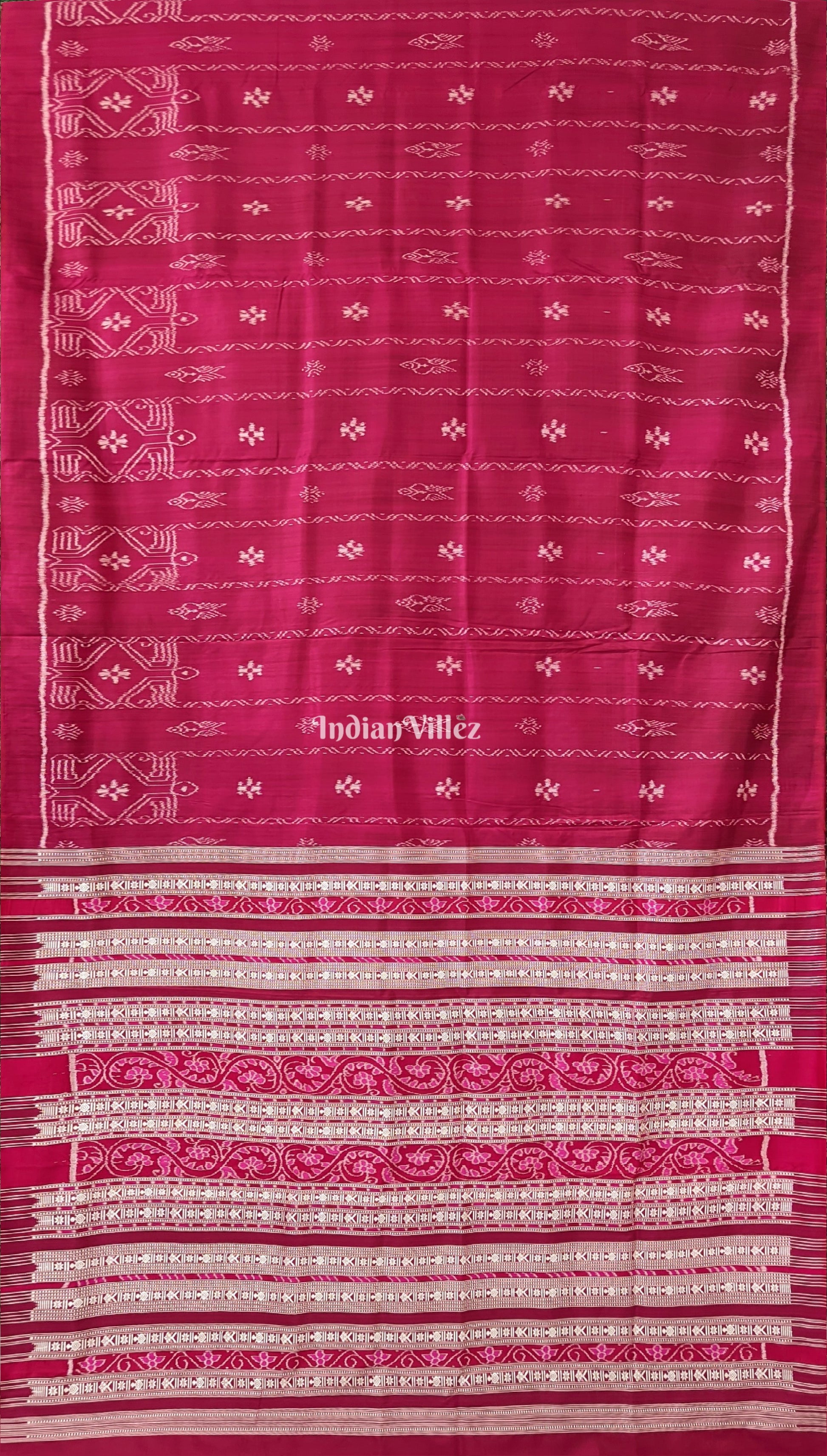 Rani Pink Contemporary Odisha Handloom Silk Saree