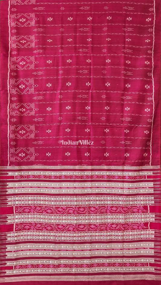 Rani Pink Contemporary Odisha Handloom Silk Saree