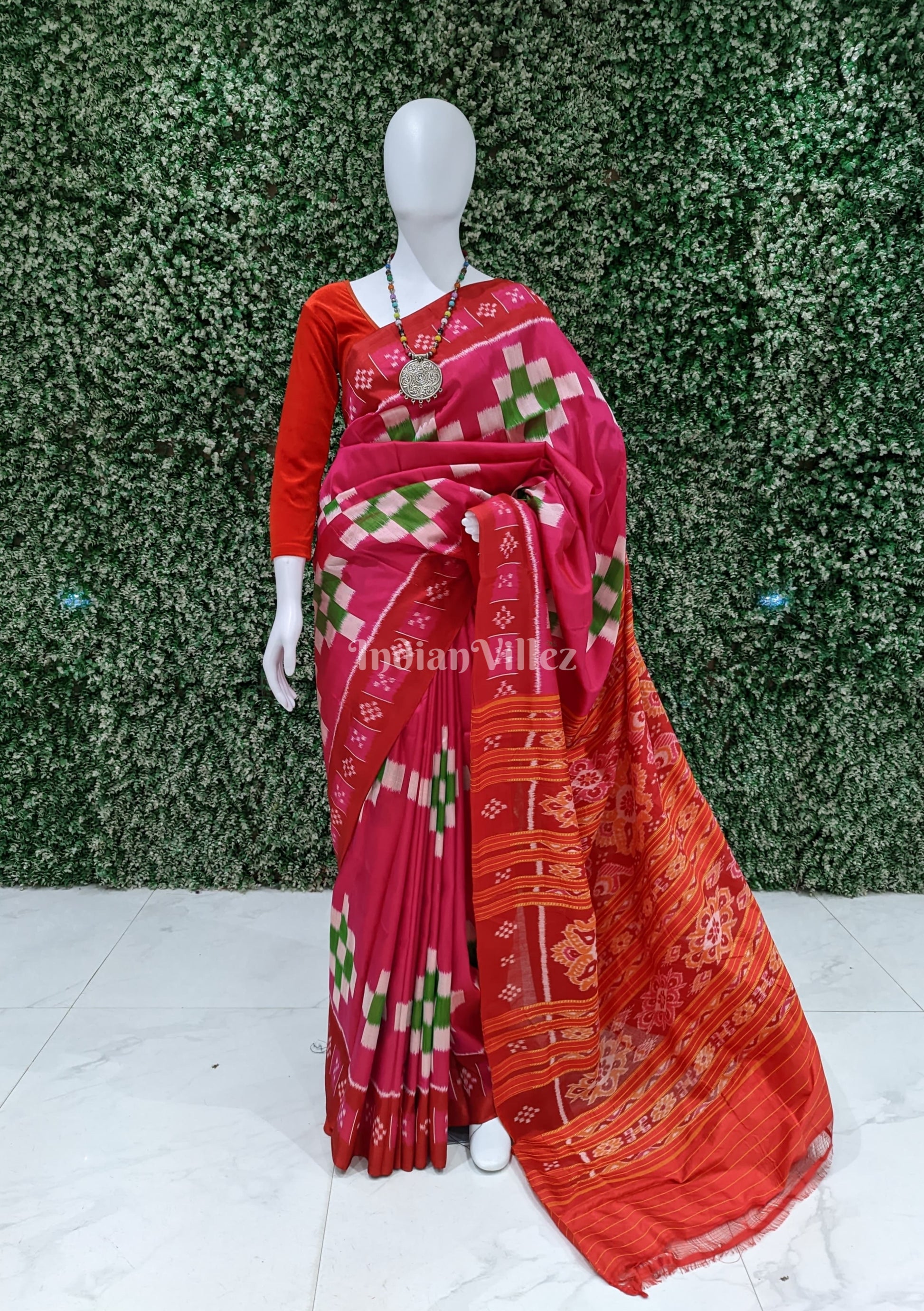 Rani Red Pasapali Border Designer Contemporary Silk Saree