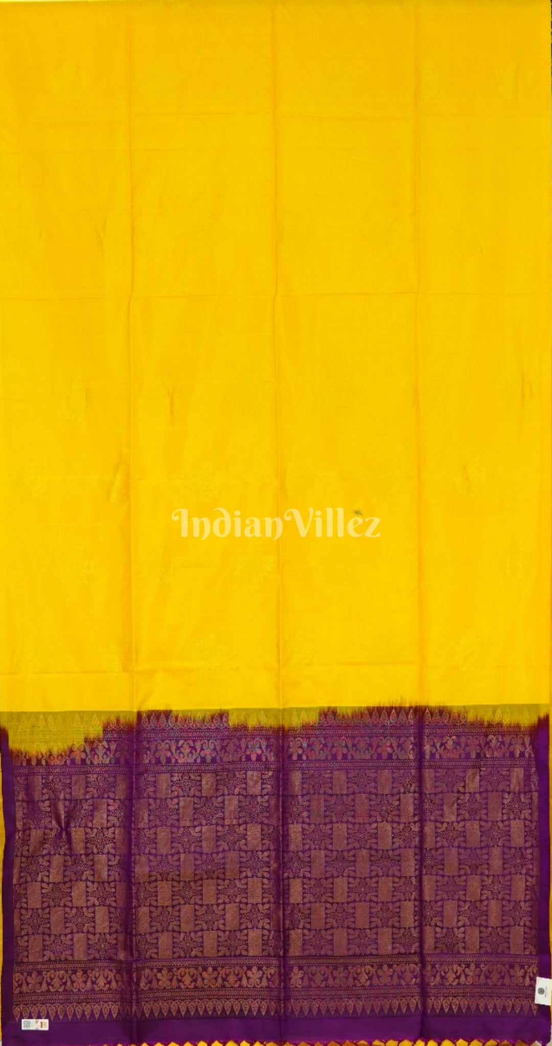 Yellow With Purple Pure Kanjivaram Soft Silk Saree