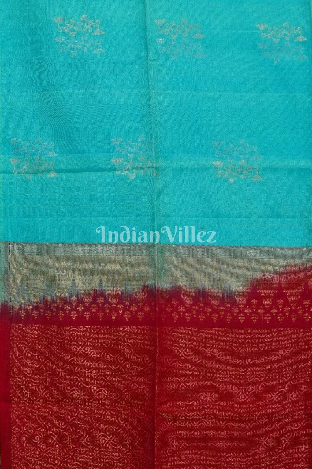 Sky With Maroon Pure Kanjivaram Soft Silk Saree