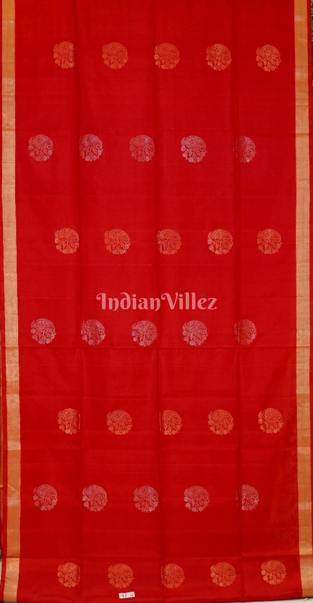 Red With Blue Pure Kanjivaram Soft Silk Saree