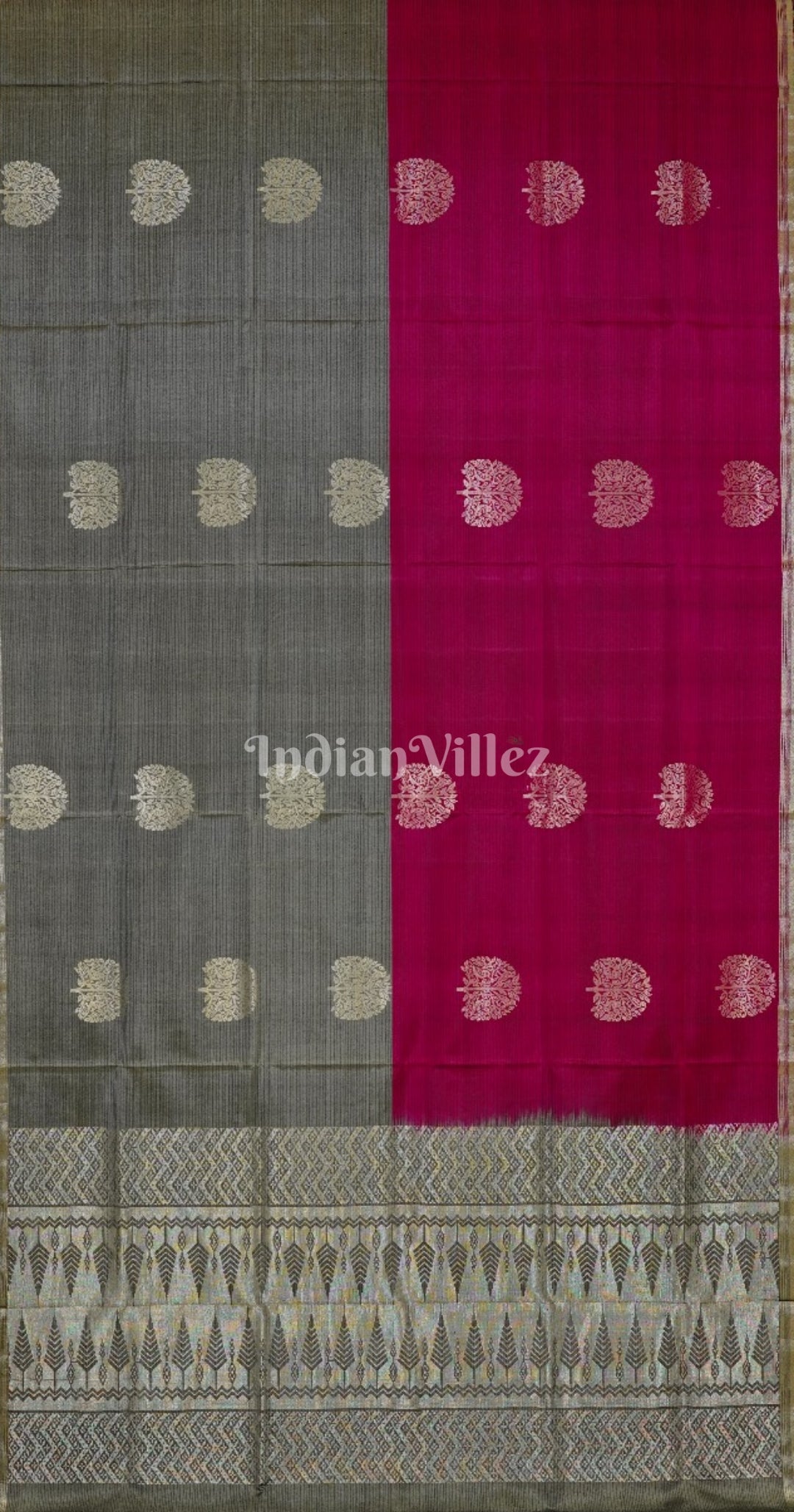 Wine With Grey Pure Kanjivaram Soft Silk Saree