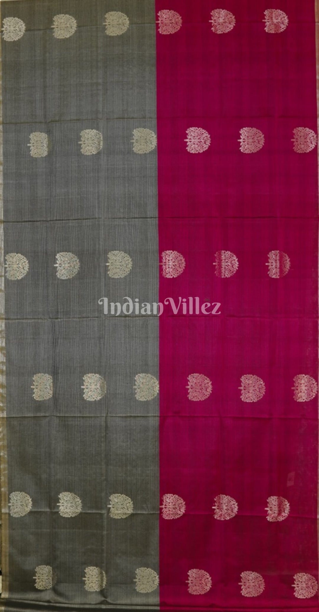 Wine With Grey Pure Kanjivaram Soft Silk Saree