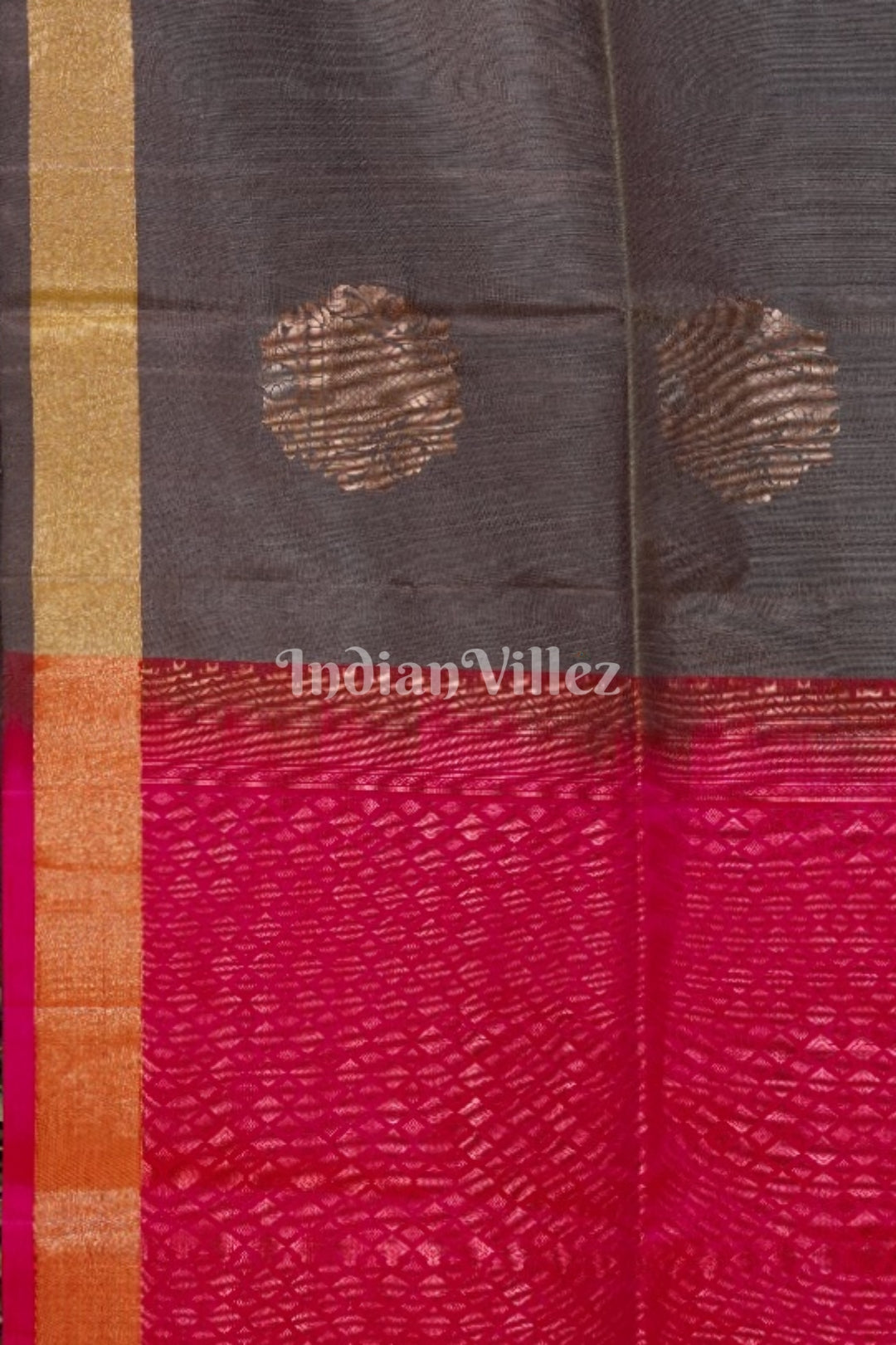 Pink With Grey Pure Kanjivaram Silk Saree