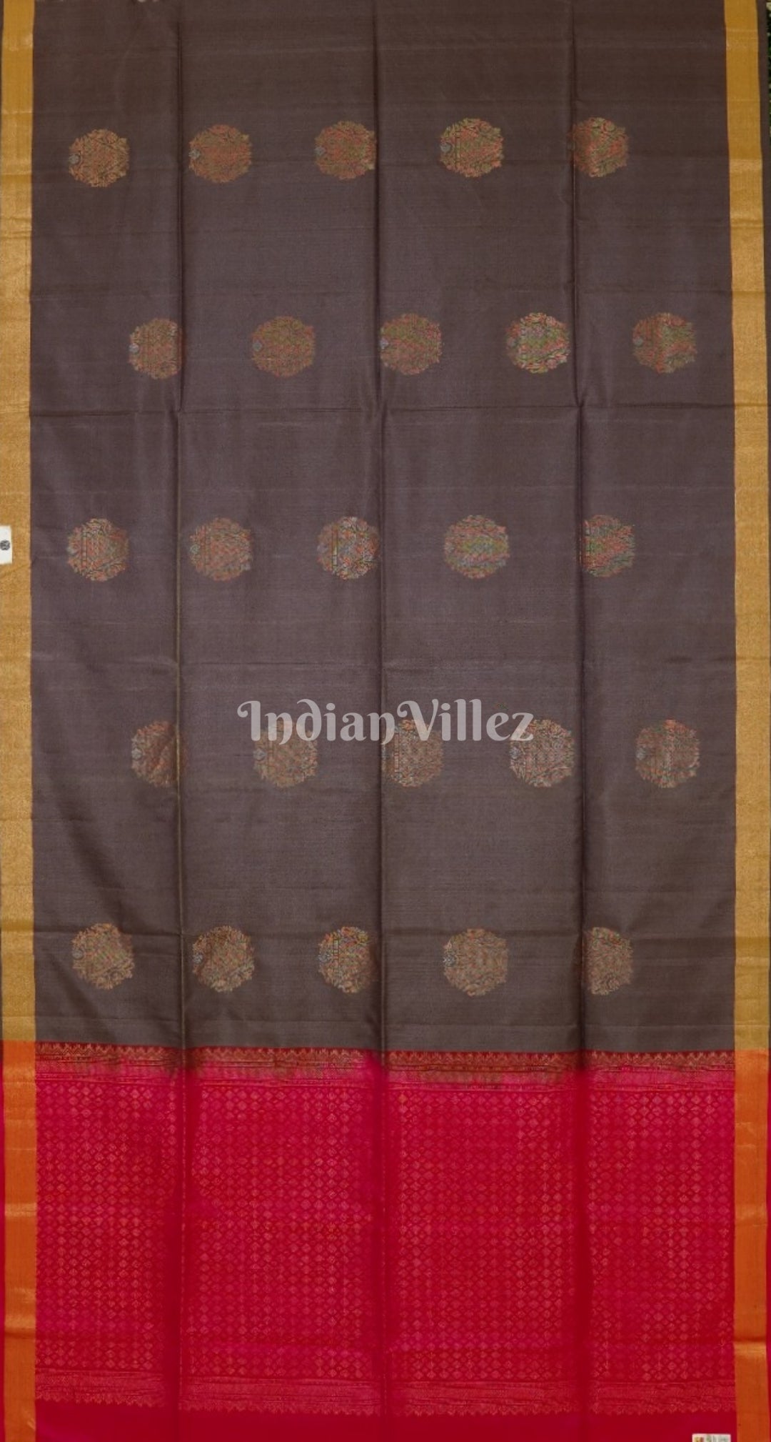 Pink With Grey Pure Kanjivaram Silk Saree