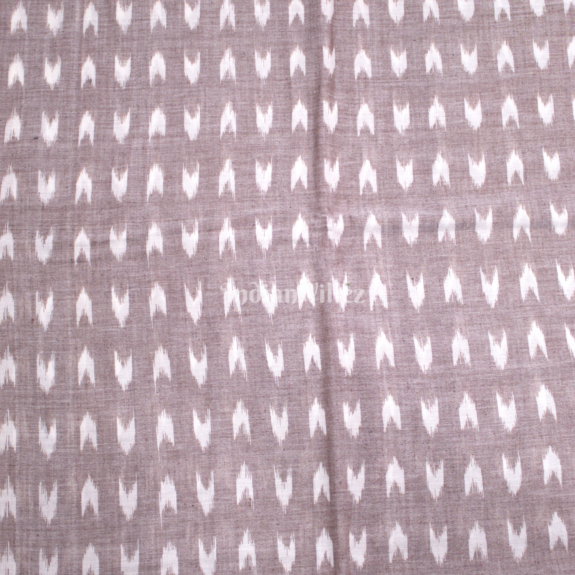 Light Grey Sambalpuri Ikat Cotton Fabric