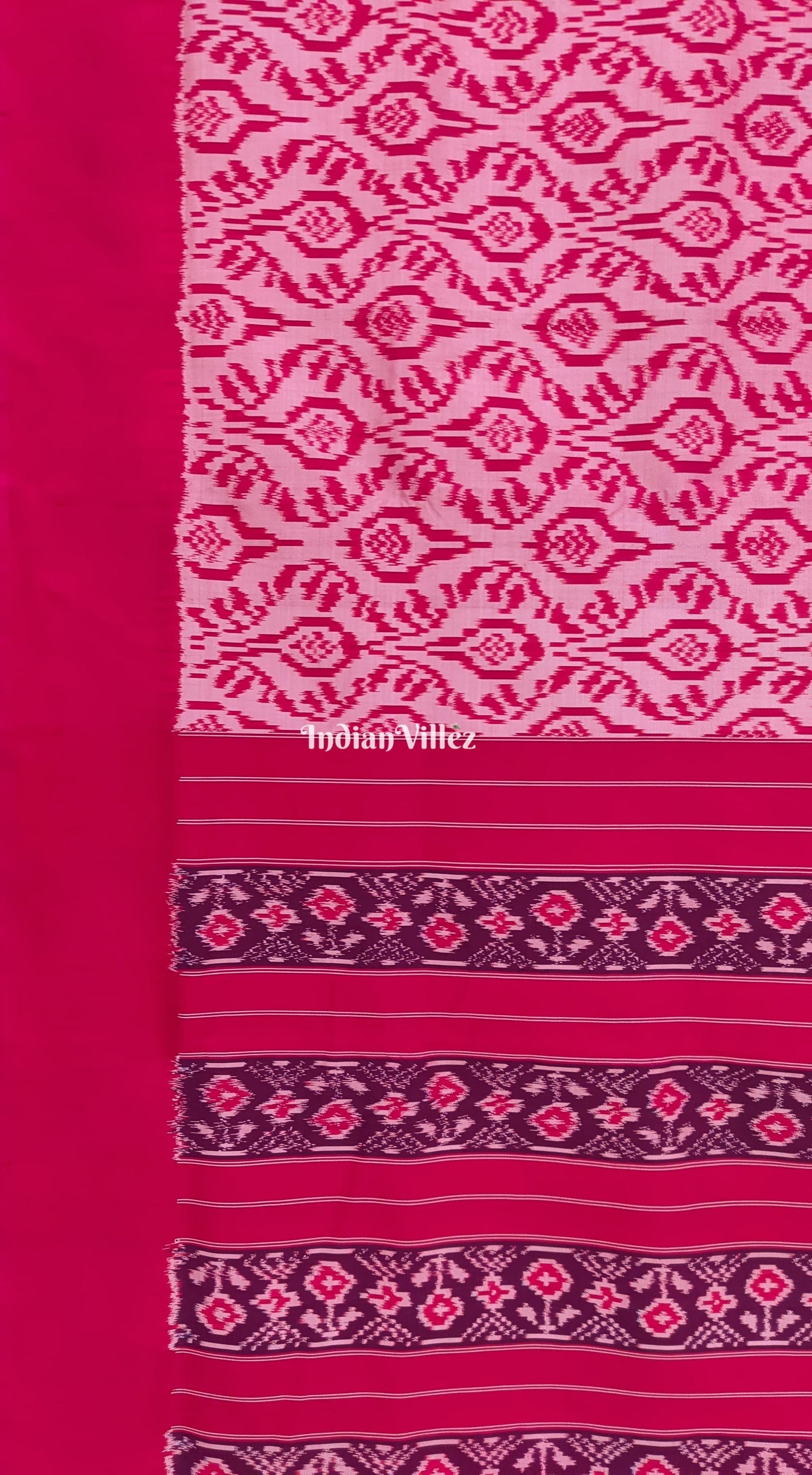 Baby Rani Pink Dual Tone Pochampally Ikat Silk Saree