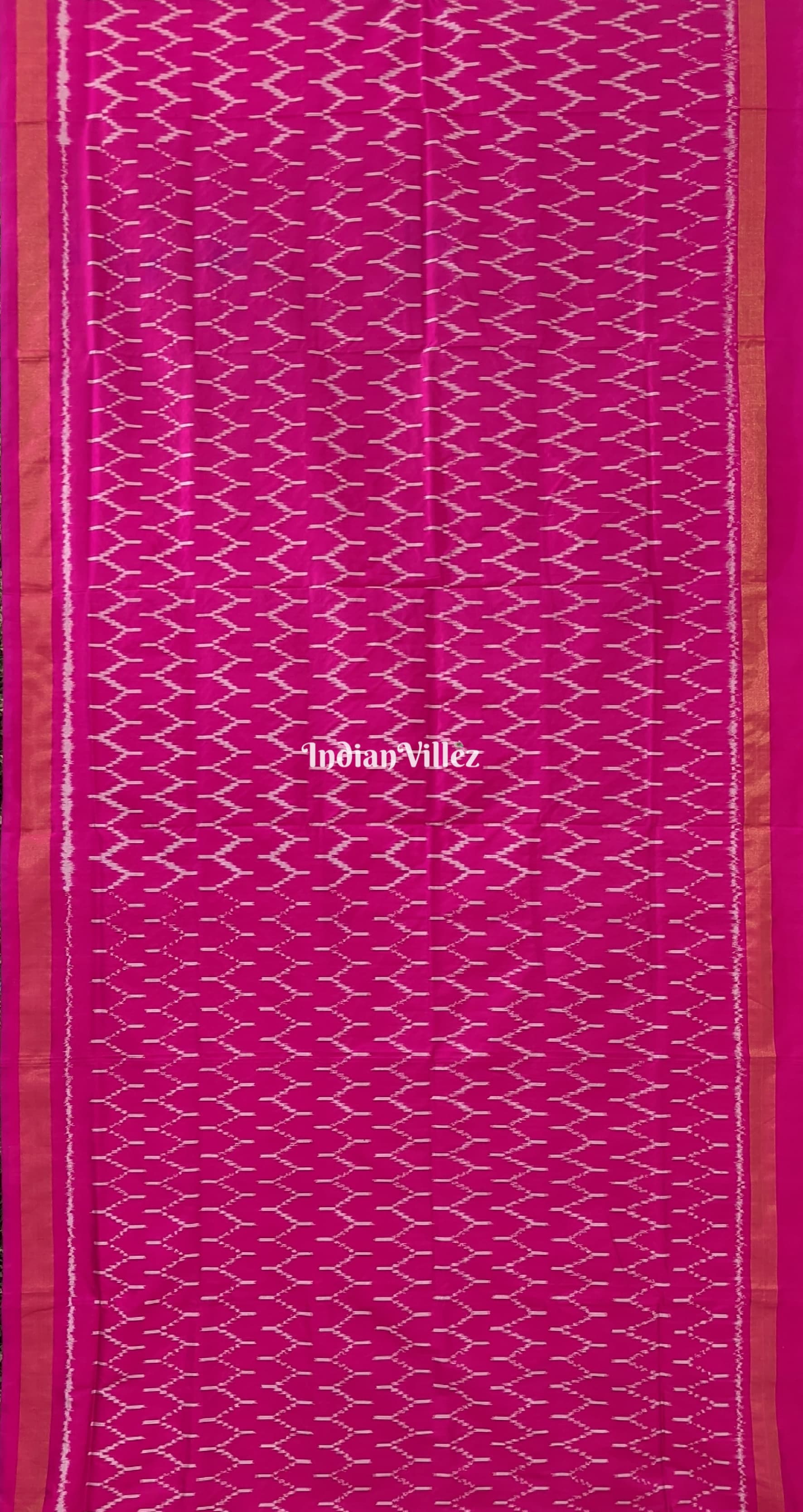 Rani Pink Pochampally Ikat Silk Saree