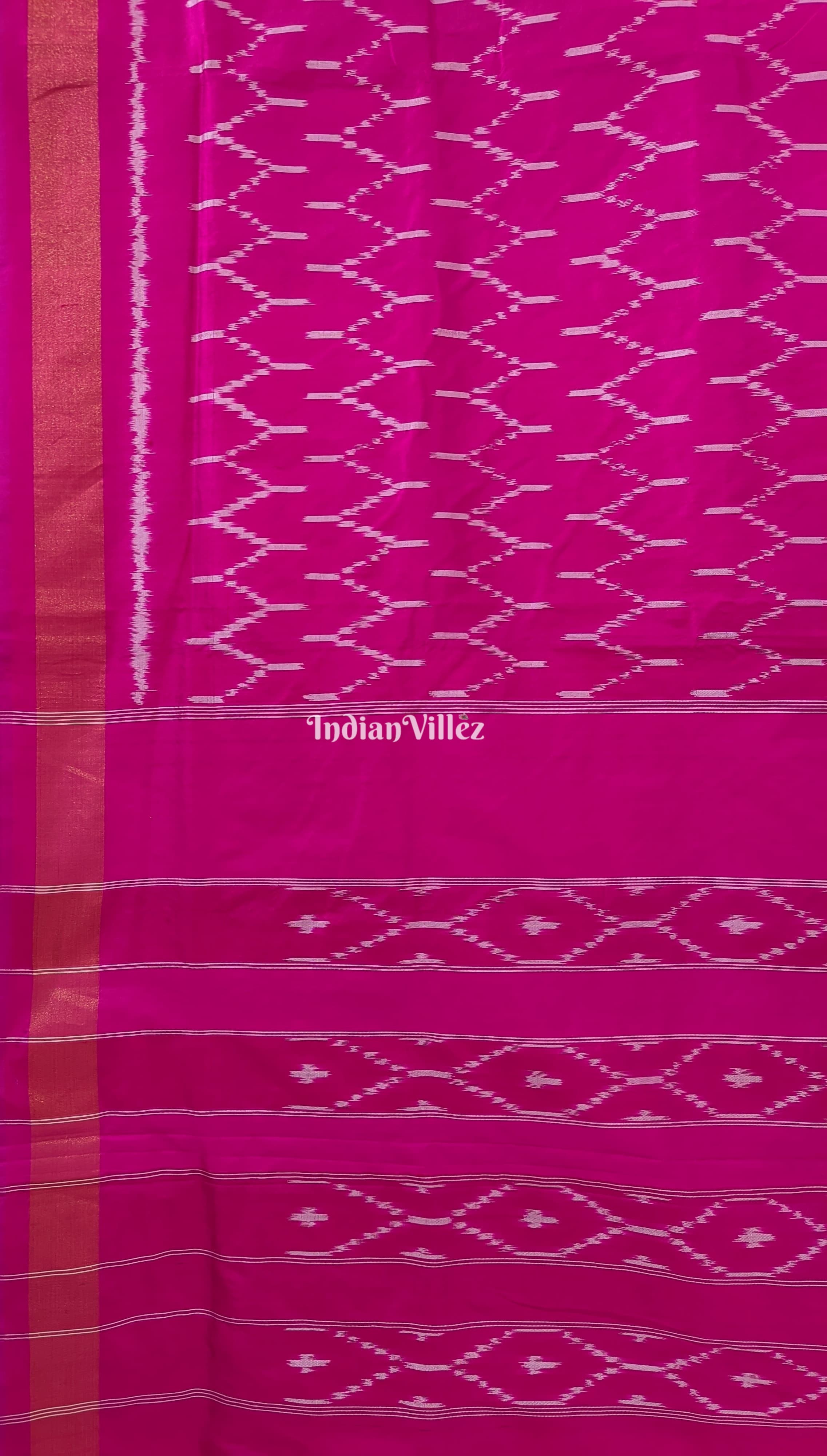 Rani Pink Pochampally Ikat Silk Saree