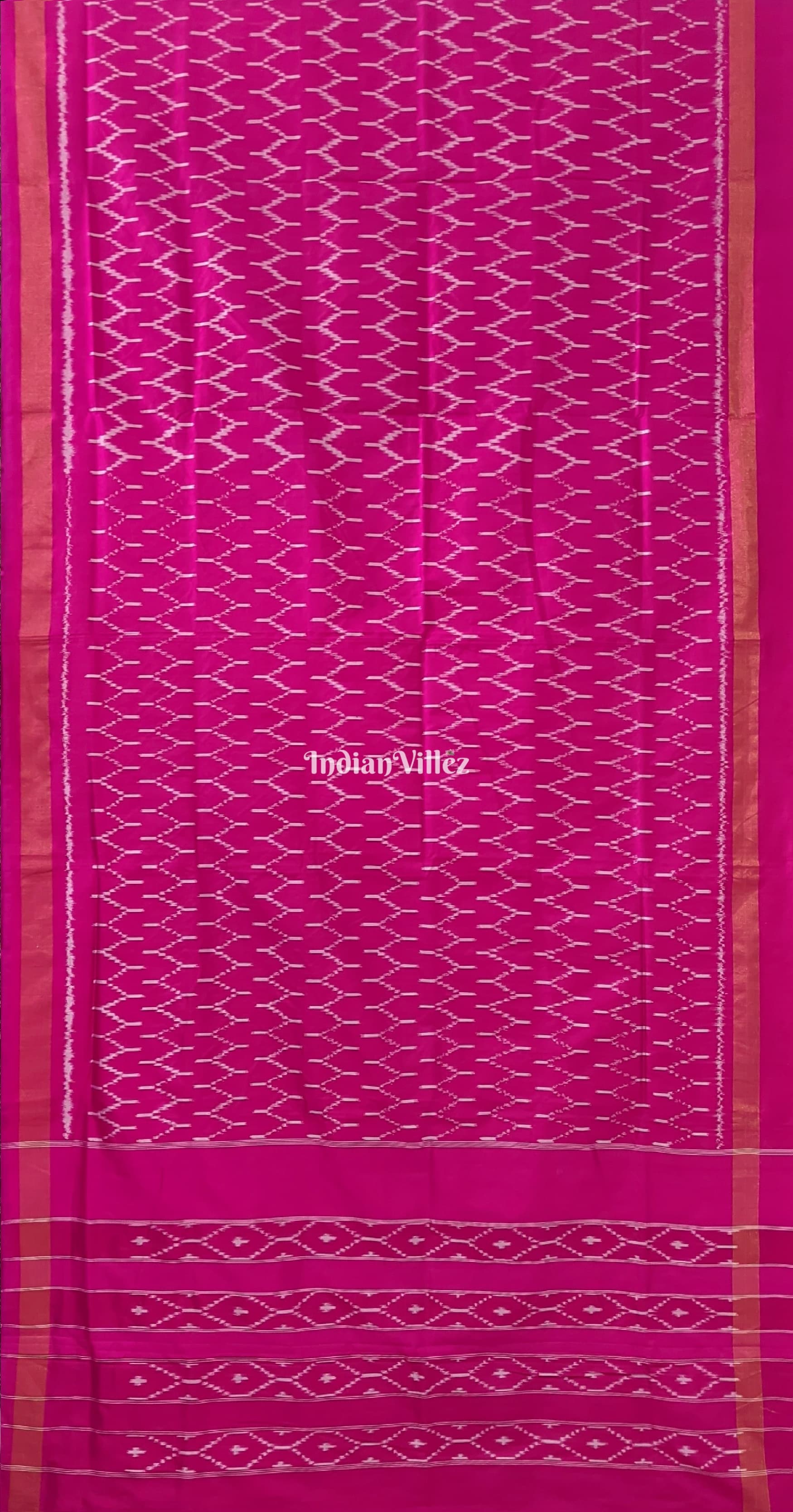 Rani Pink Pochampally Ikat Silk Saree