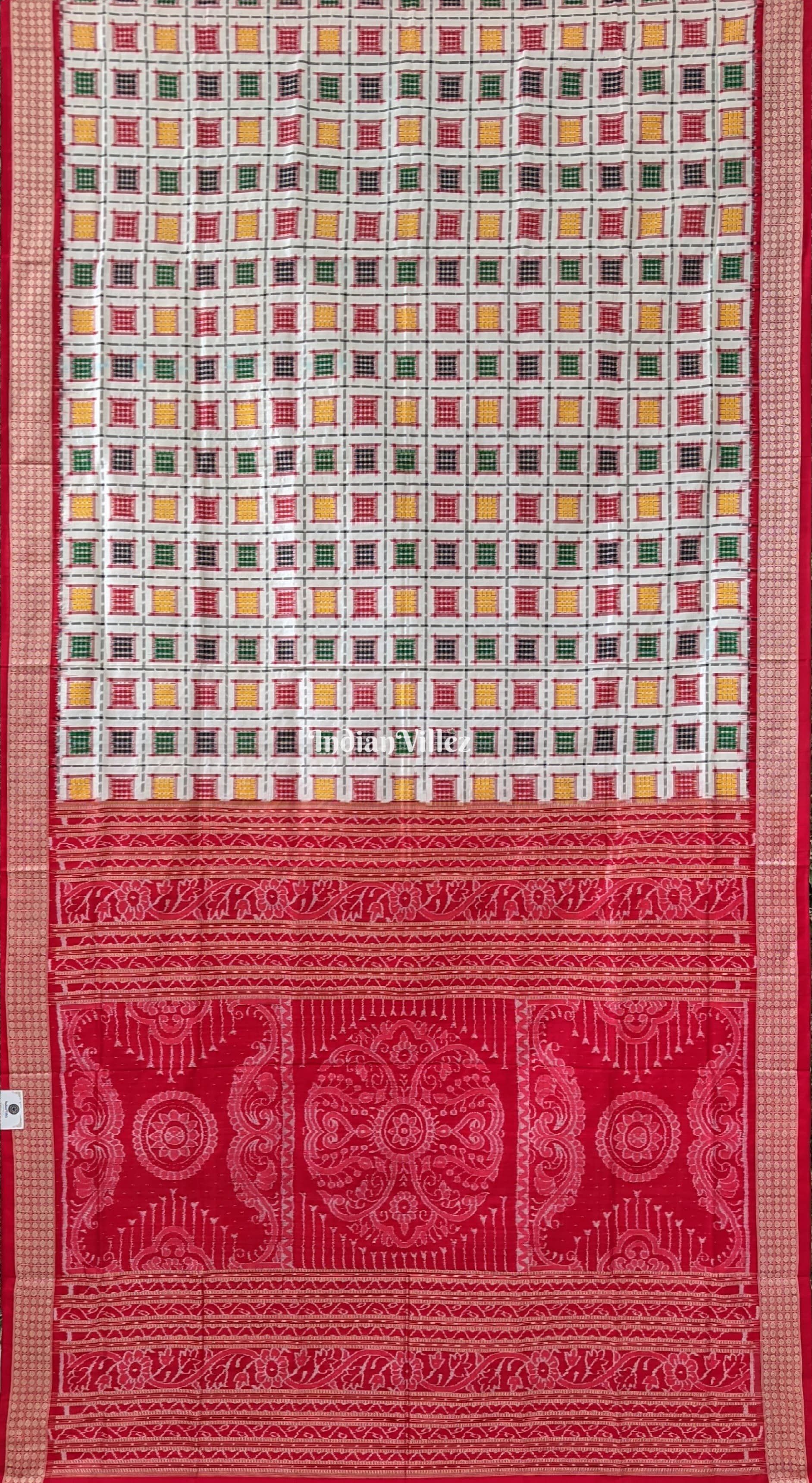 Multicolored Ashwin Design Sambalpuri Ikat Silk Saree