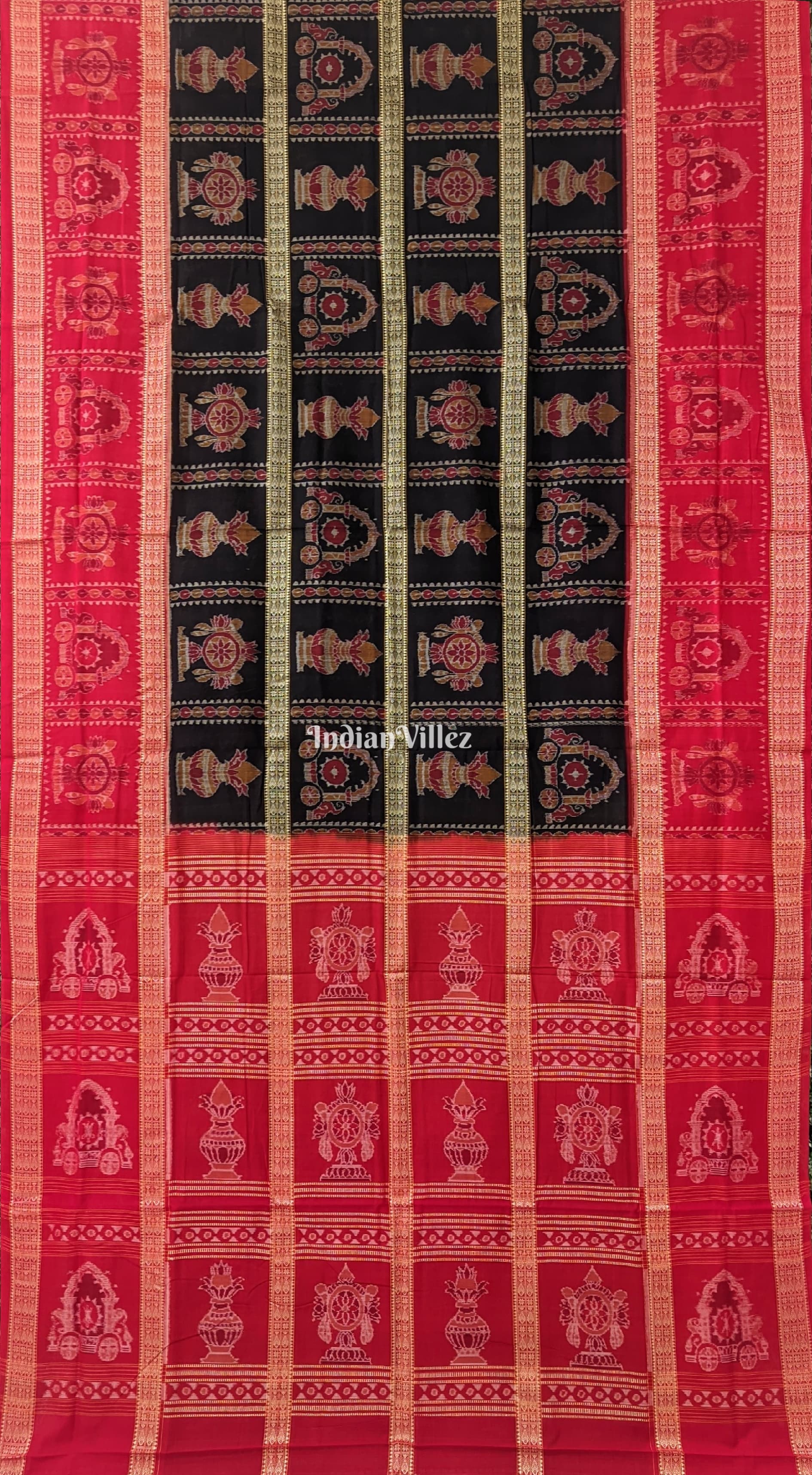 Kalas Sambalpuri Cotton Saree with Fish Motif in Border