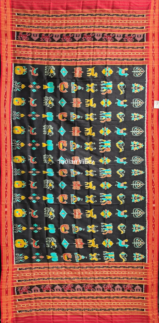 Black Nabakothi Nabarangi Odisha Handloom Silk Dupatta