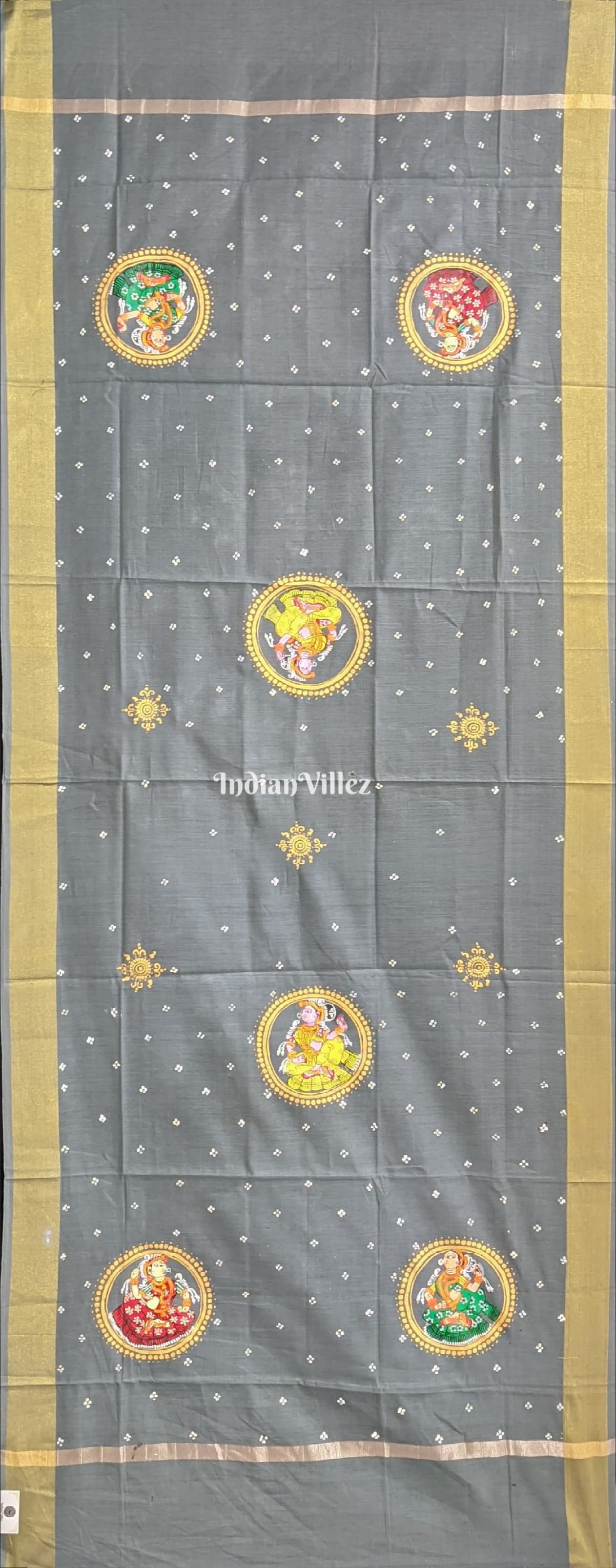 Nartaki Theme Patachitra Chanderi Dupatta