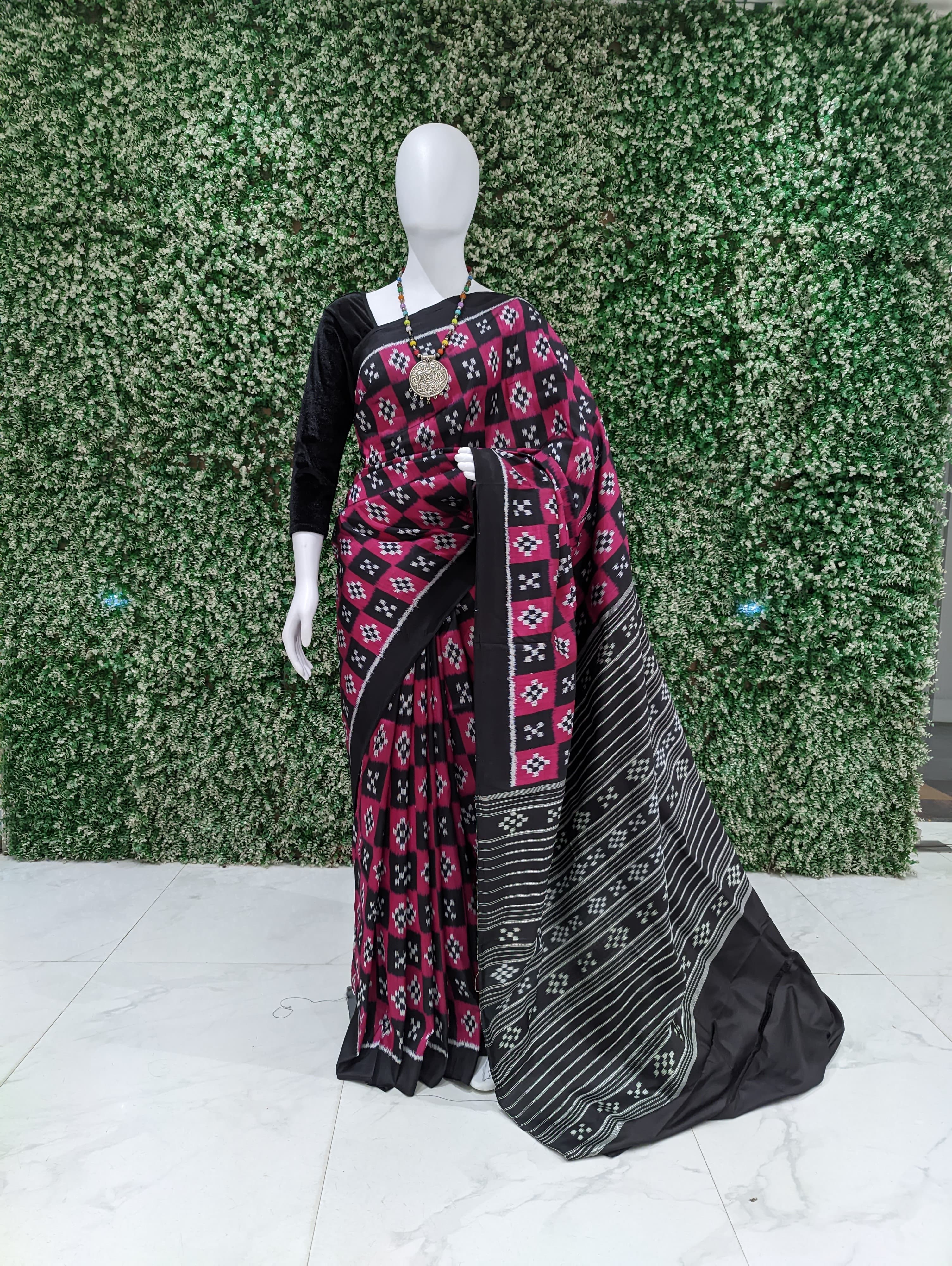 Rani Black Designer Pasapali Contemporary Silk Saree