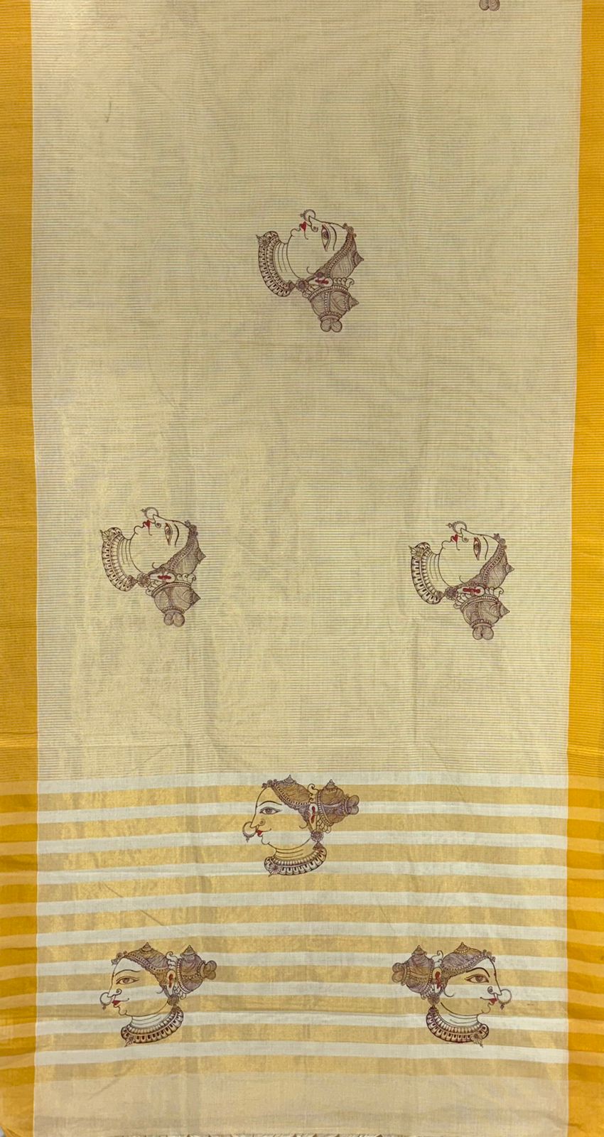 Golden Rose Sringara Theme Pattachitra Kerala Tissue Saree