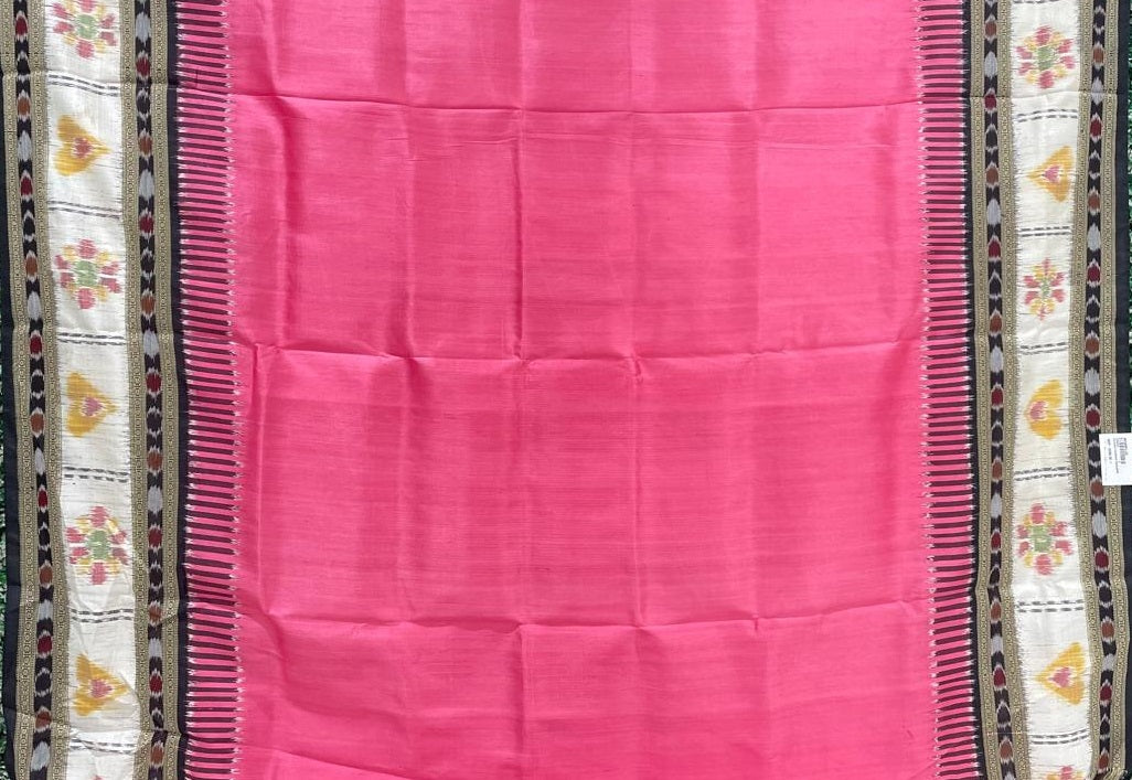 Pink Odisha Ikat Contemporary Kathiphera Khandua Silk Saree