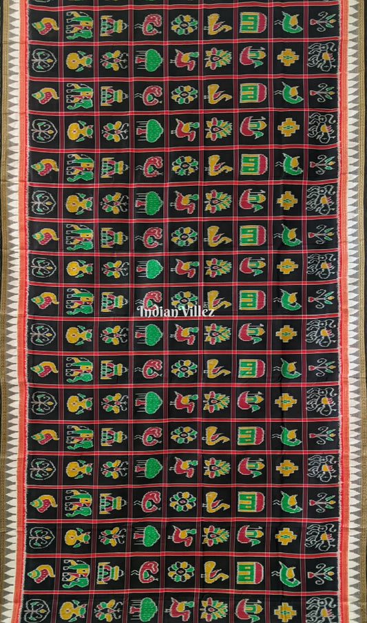 Black Nabakothi Khandua Silk Saree