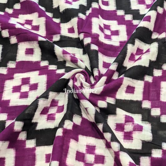 Purple Sambalpuri Bada Pasapali Cotton Fabric