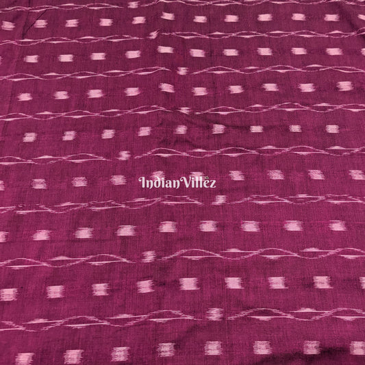 Wine Tipa Design Sambalpuri Ikat Cotton Fabric