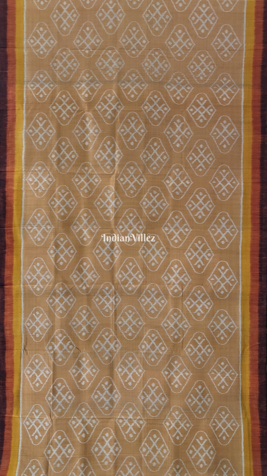 Peach Color Odisha Ikat Contemporary Khandua Silk Saree