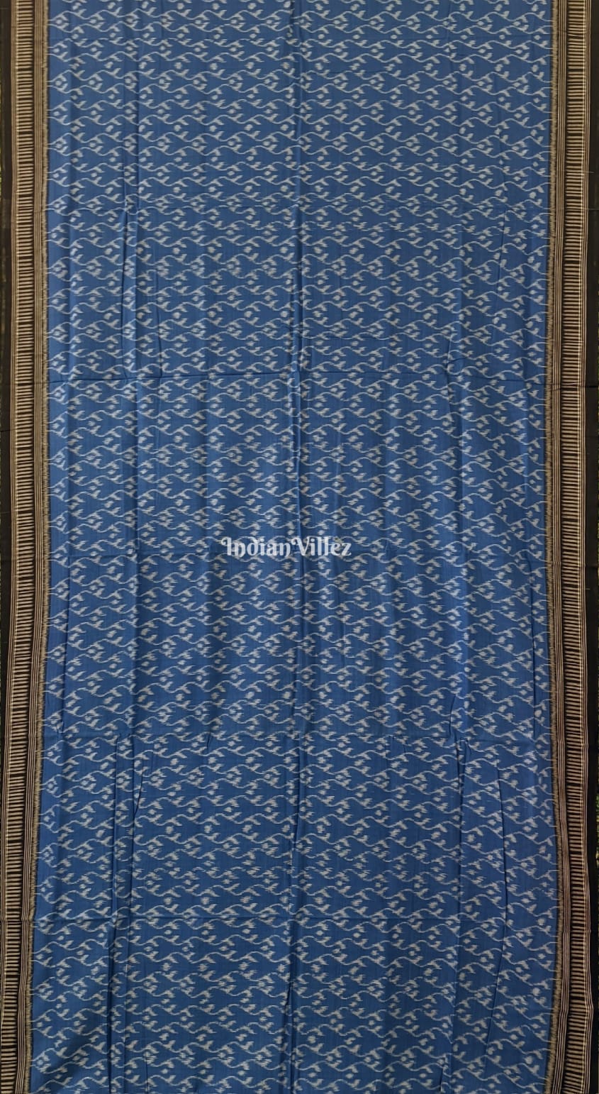 Sky Blue Maniabandha Odisha Ikat Cotton Saree