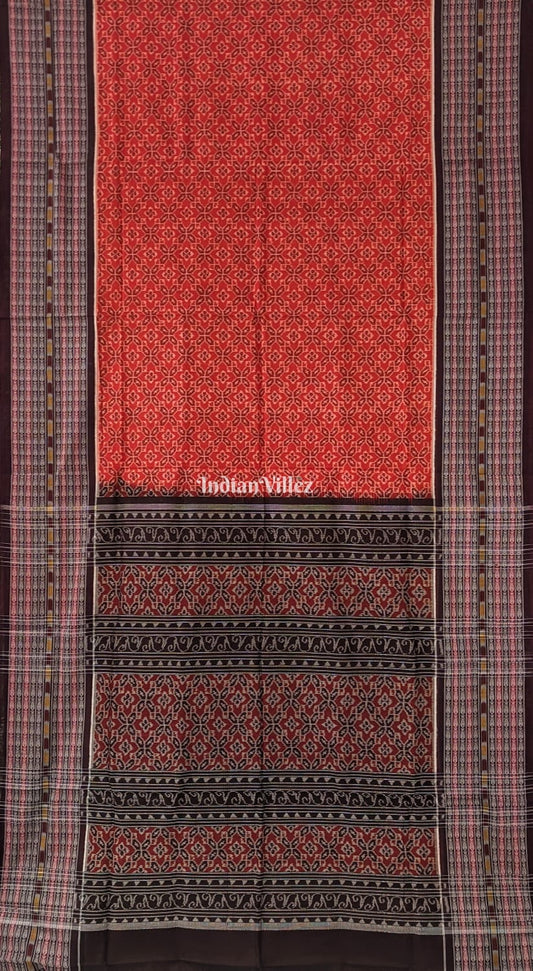 Orange Odisha Ikat Sambalpuri Cotton Saree