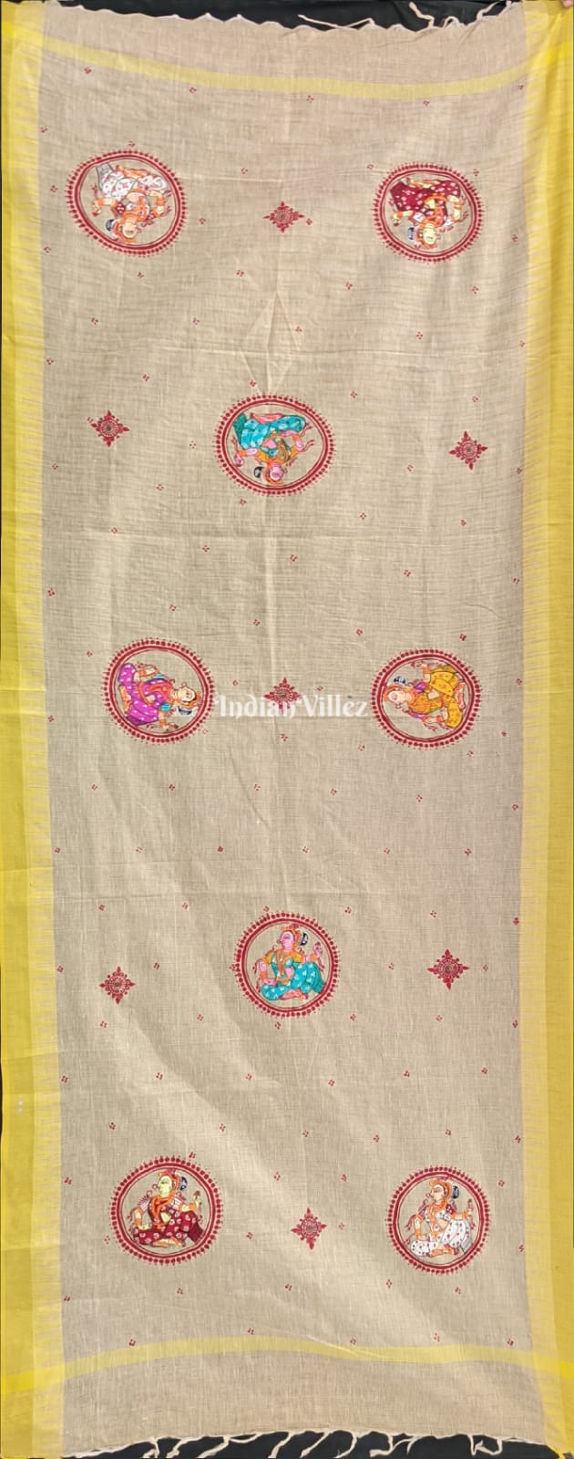 Nartaki Theme Patachitra Tussar Dupatta