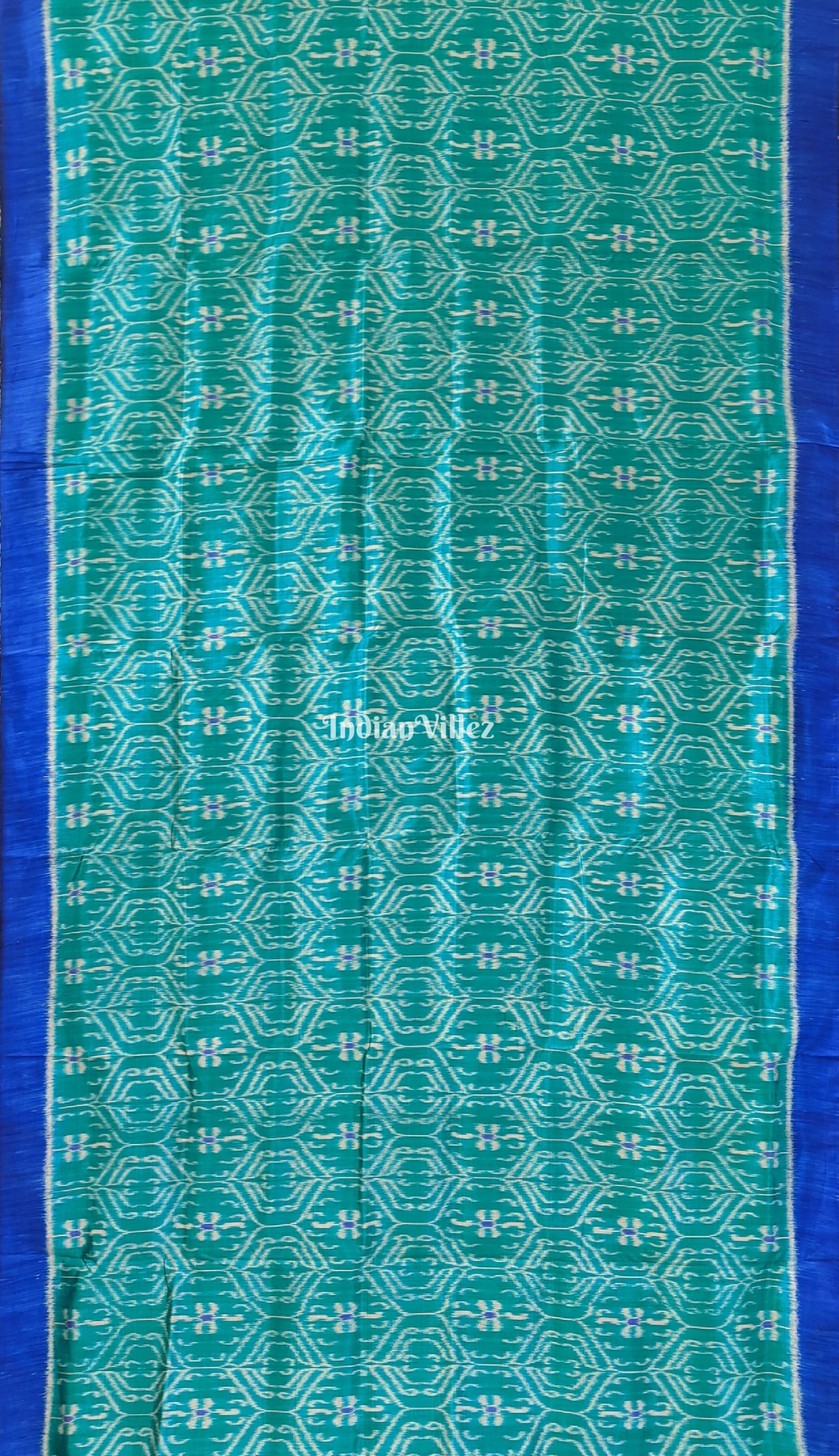 Turquoise Blue Odisha Handloom Contemporary Silk Saree