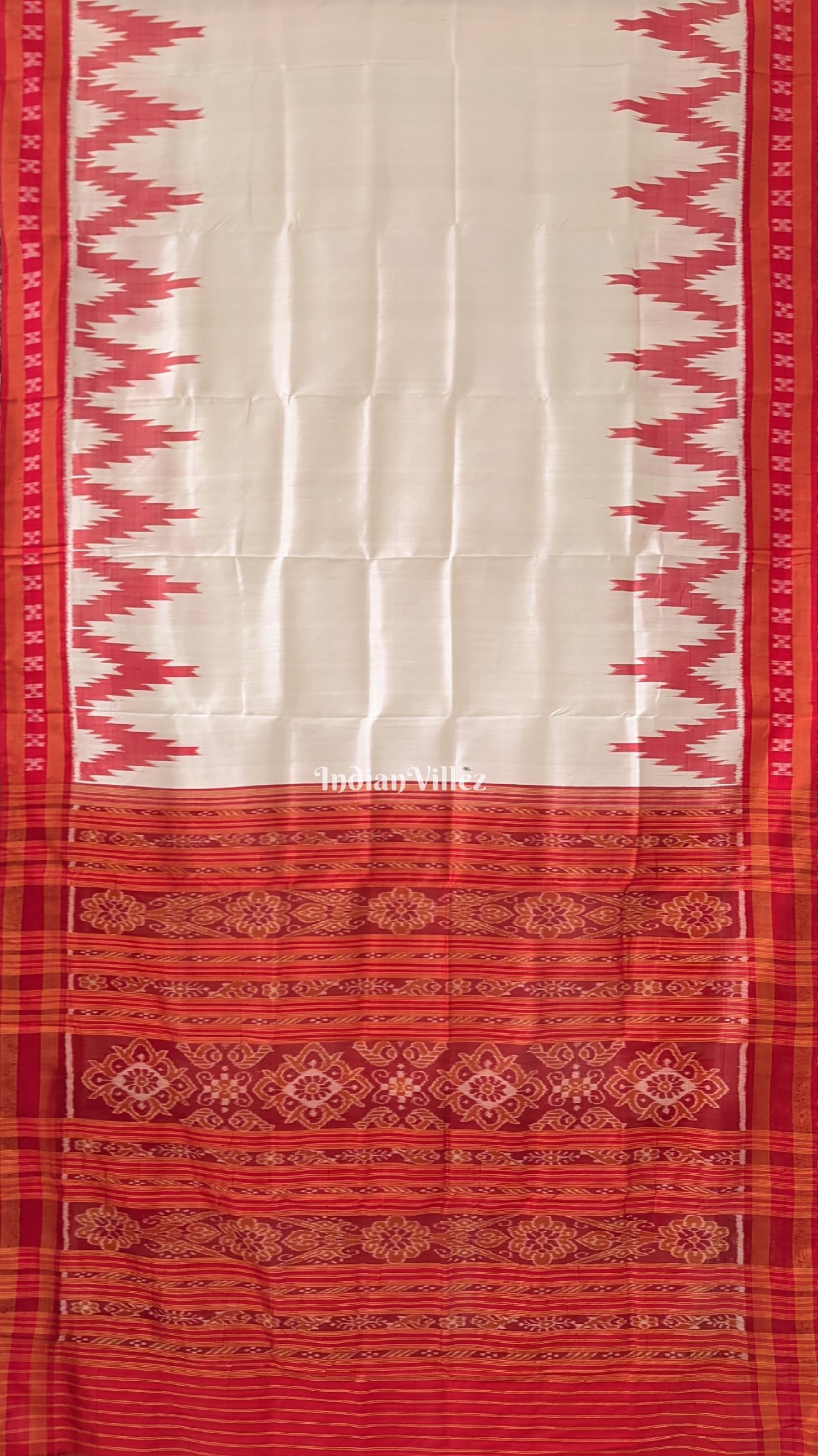 Black Red Odisha Ikat Kargil Kumbha Khandua Silk Saree