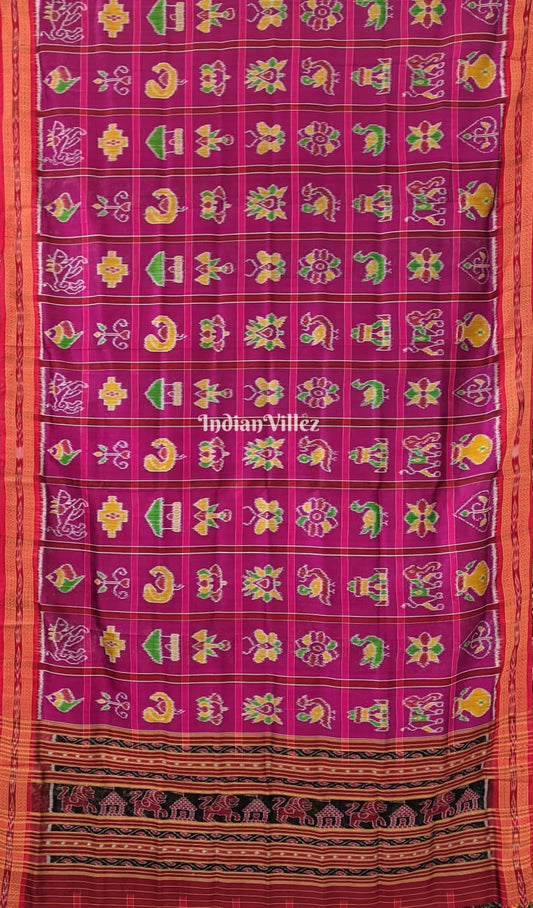 Rani Pink Odisha Handloom Nabakothi Silk Dupatta