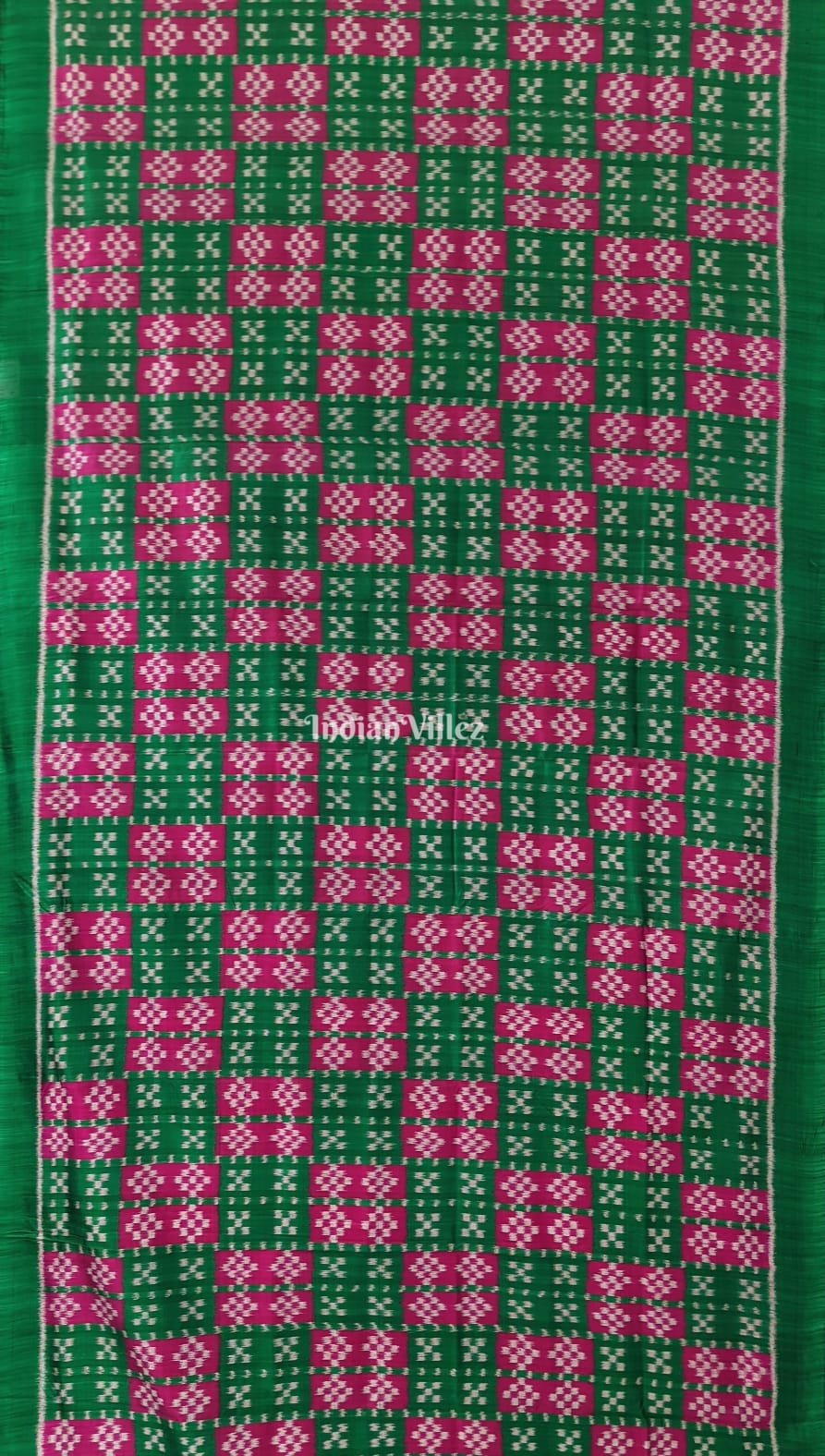 Green Purple Pasapali Contemporary Khandua Silk Saree