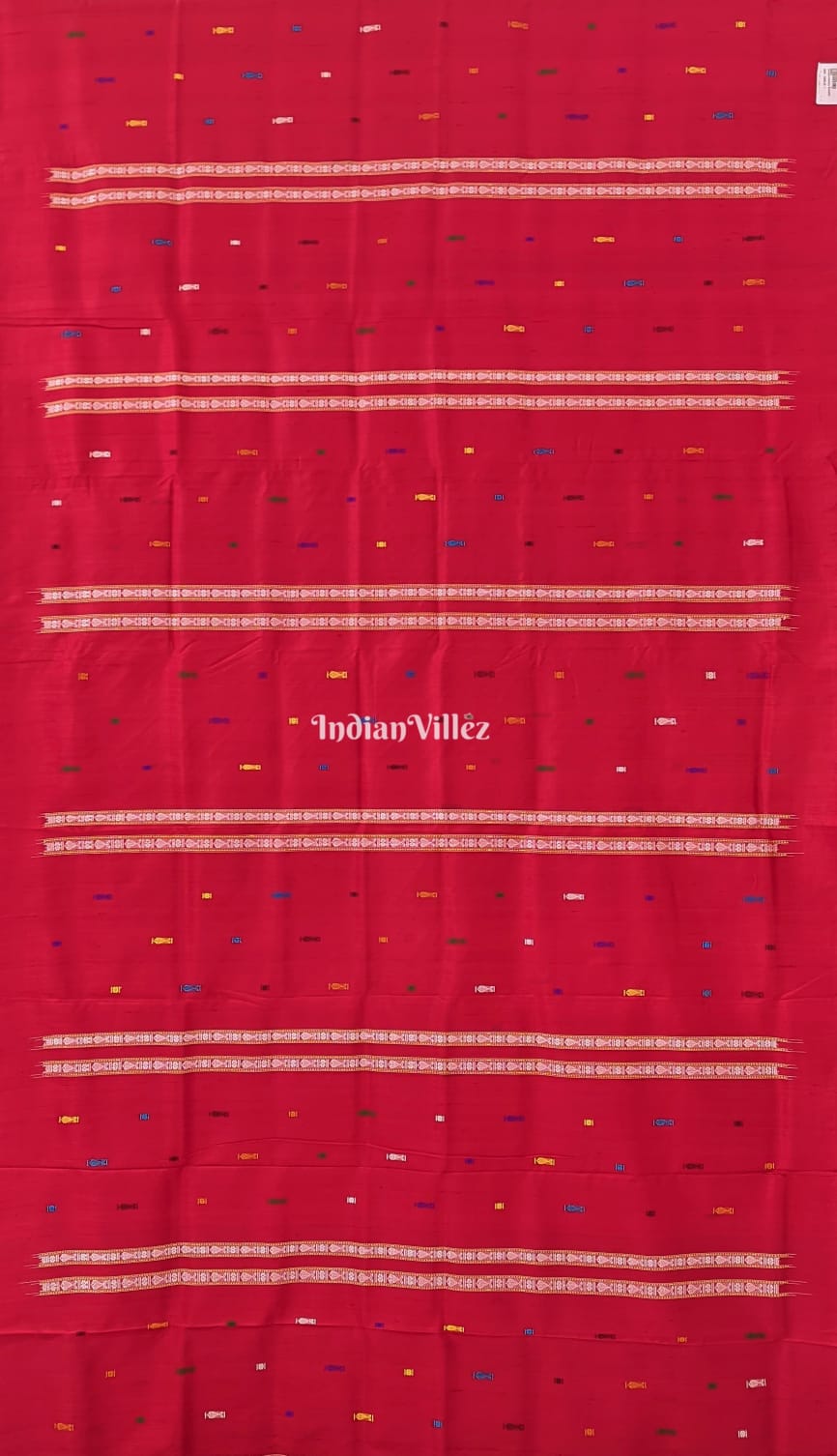 Red Fish Motif Bomkai Contemporary Silk Saree