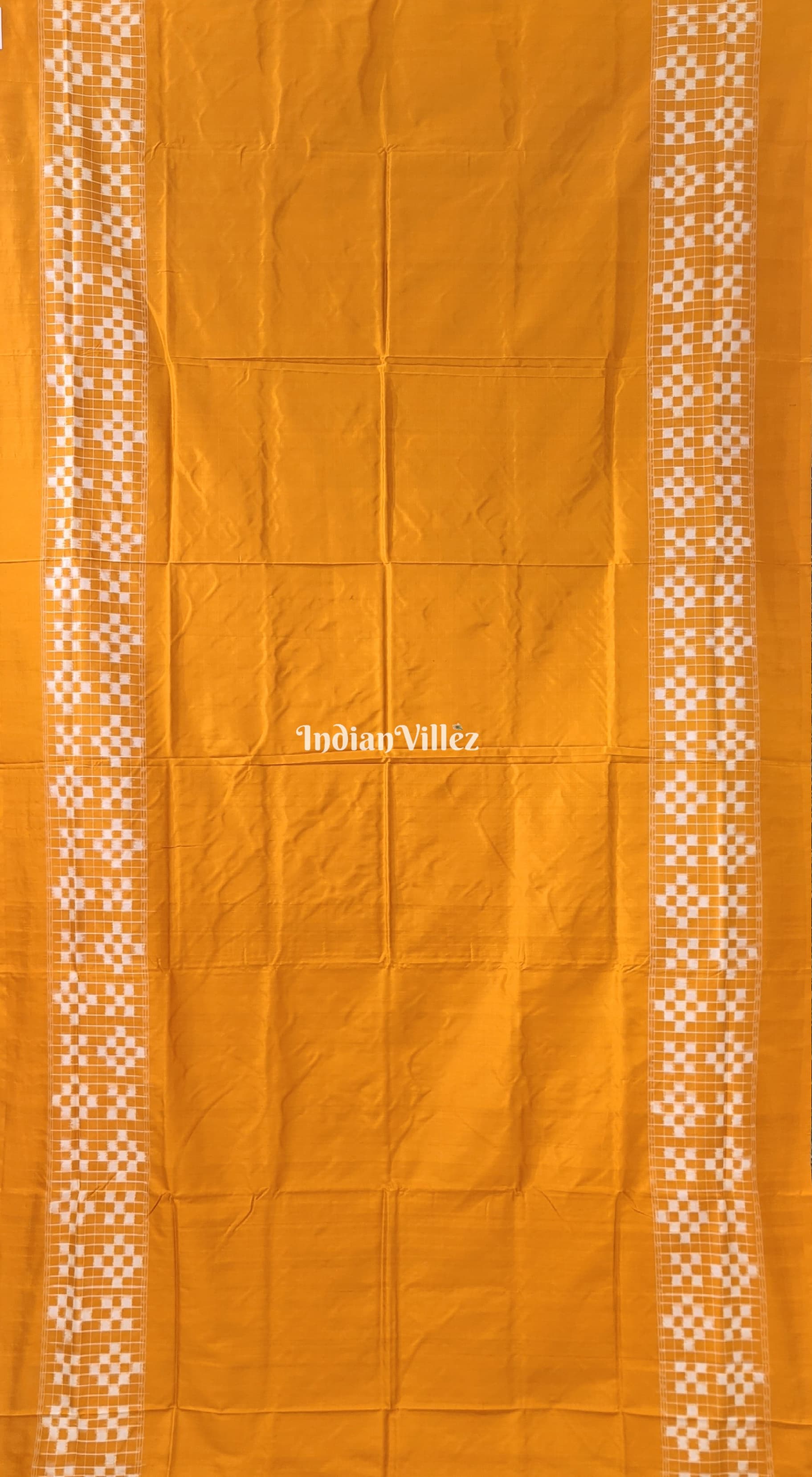 Mustard Yellow Pasapali Theme Pure Sambalpuri Silk Saree