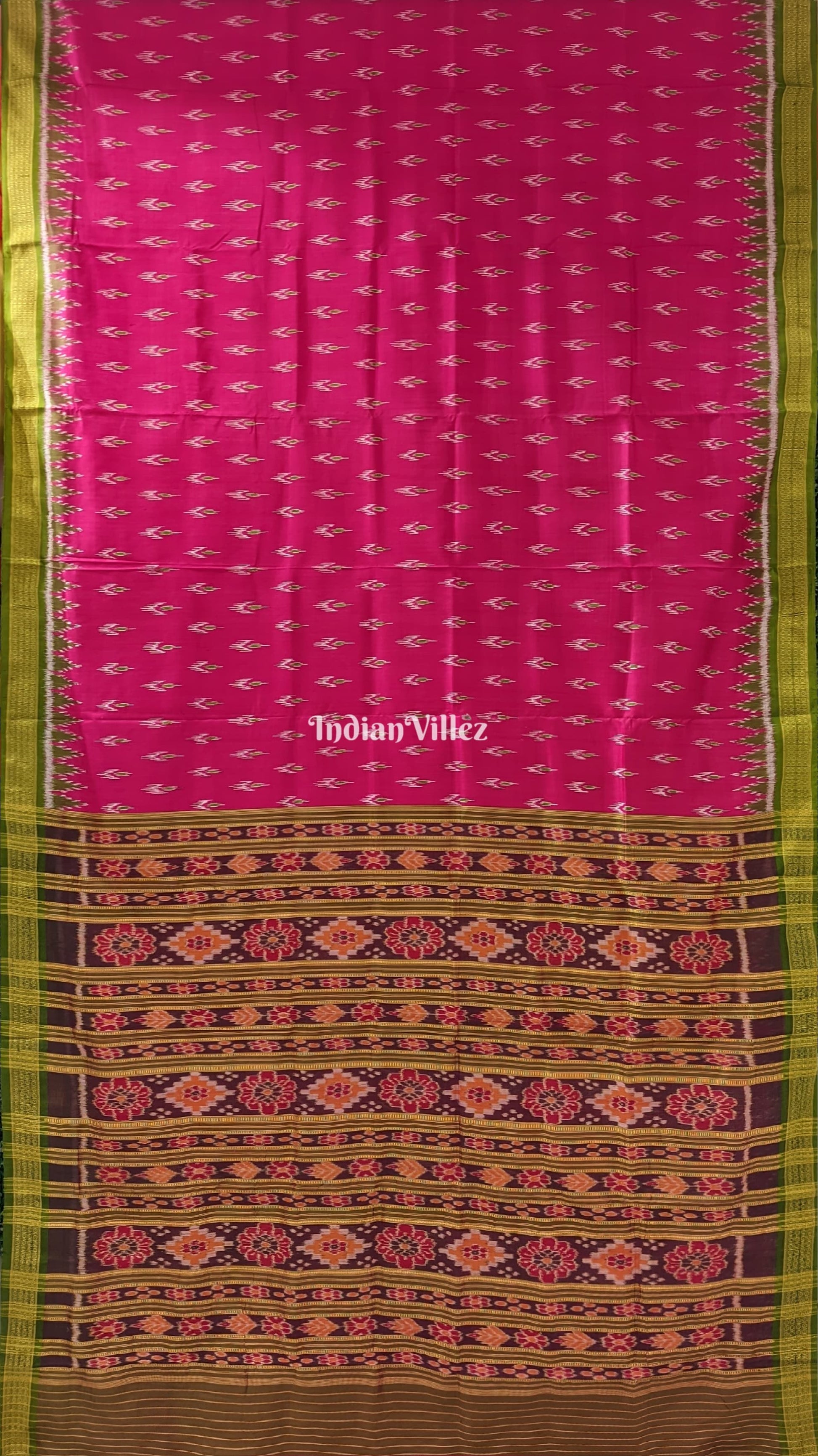 Pink Mayur Chandrika Khandua Silk Saree