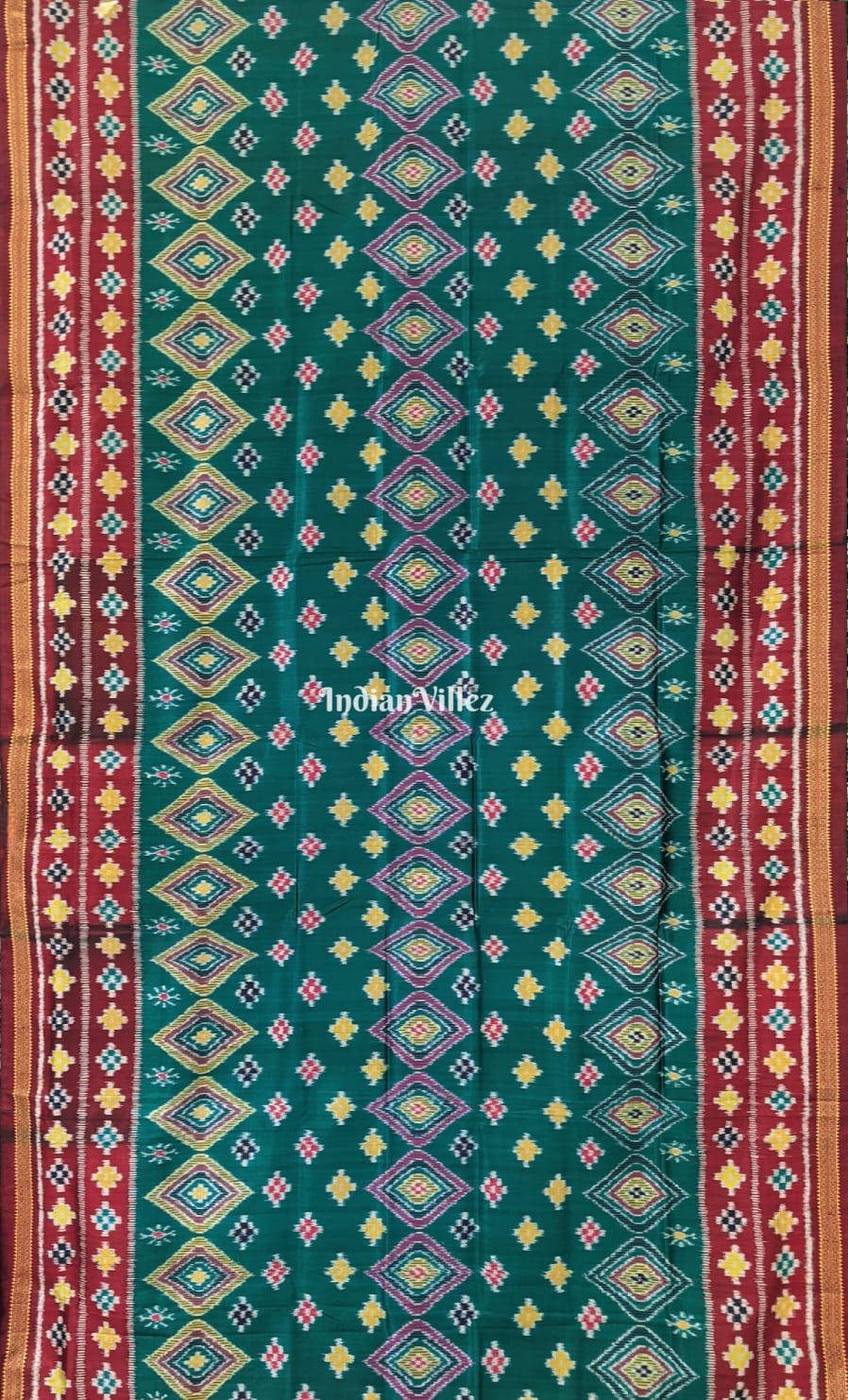 Green Body Pasapali Odisha Handloom Khandua Silk Saree