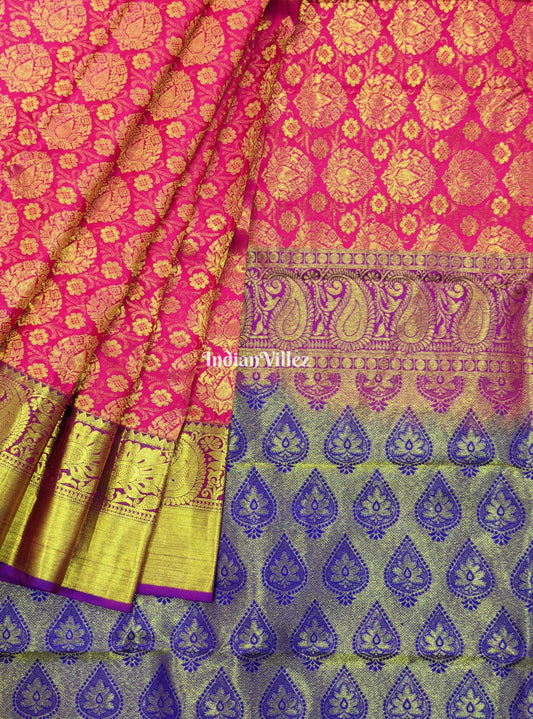 Rani Pink Pure Kanjivaram Silk Saree